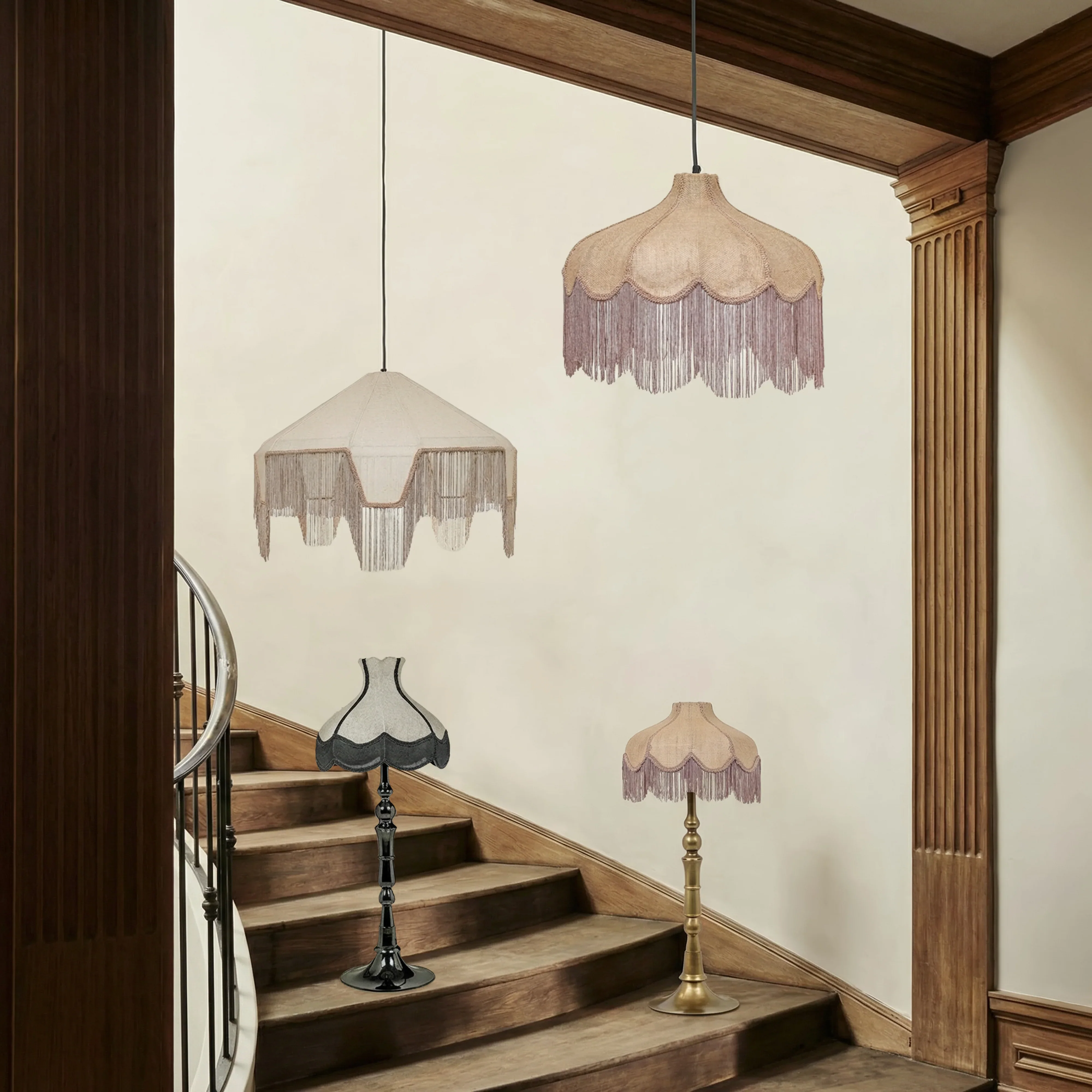 Buchanan Jute Fringed Scalloped Table Lamp - Image 2