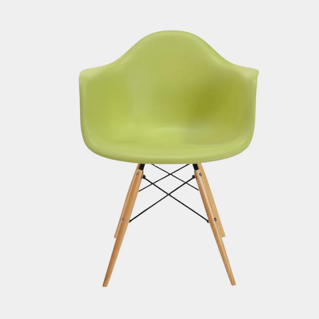 Eames Molded Plastic Armchair (Natural Wood Legs) - Image 8