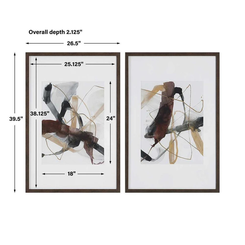 Burgundy Interjection Framed Prints, S/2 - Image 7