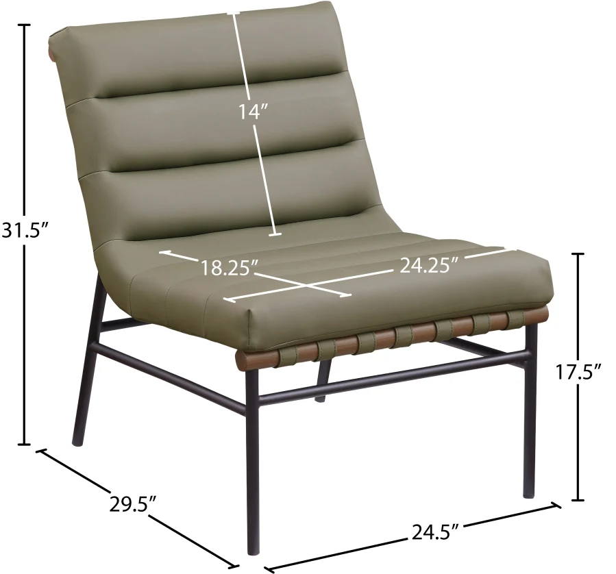 Burke Vegan Leather Upholstered Accent Chair - Image 19