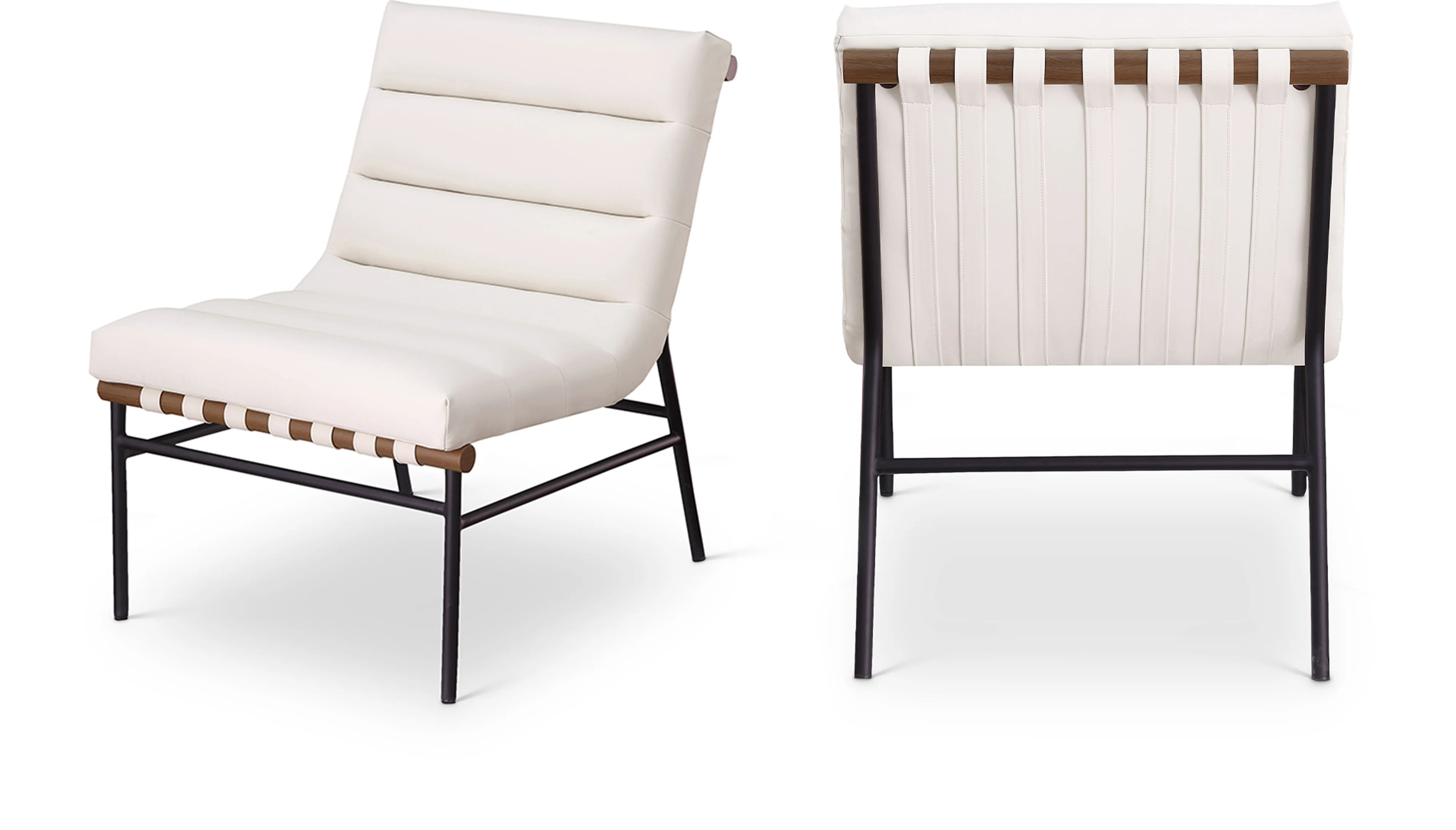 Burke Vegan Leather Upholstered Accent Chair - Image 2