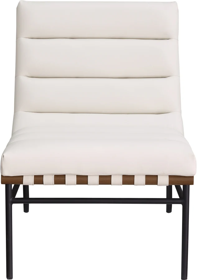Burke Vegan Leather Upholstered Accent Chair - Image 4