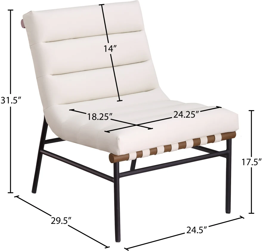 Burke Vegan Leather Upholstered Accent Chair - Image 9