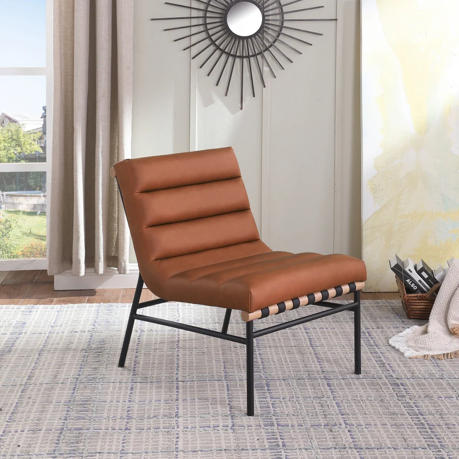 Burke Vegan Leather Upholstered Accent Chair - Image 11