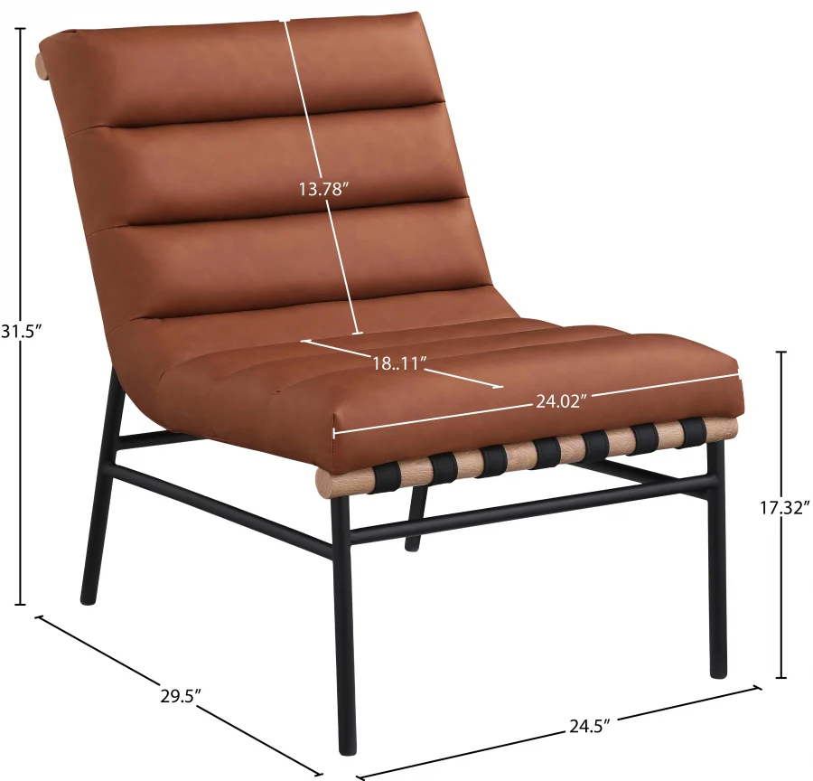 Burke Vegan Leather Upholstered Accent Chair - Image 17