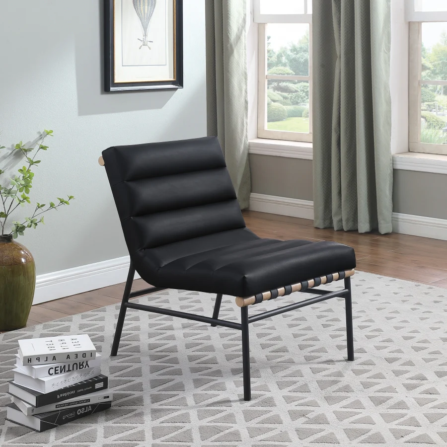 Burke Vegan Leather Upholstered Accent Chair - Image 2