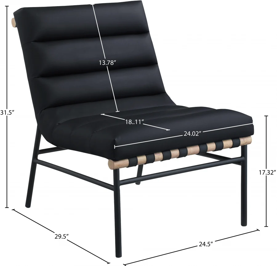 Burke Vegan Leather Upholstered Accent Chair - Image 8