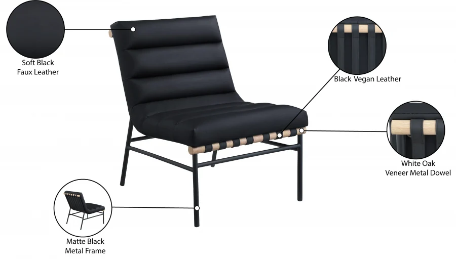 Burke Vegan Leather Upholstered Accent Chair - Image 9