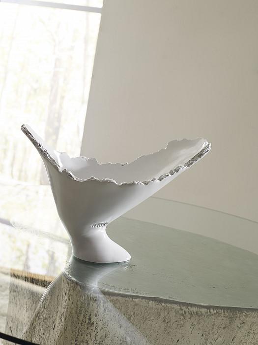 Burled Vase, Glossy White - Image 4