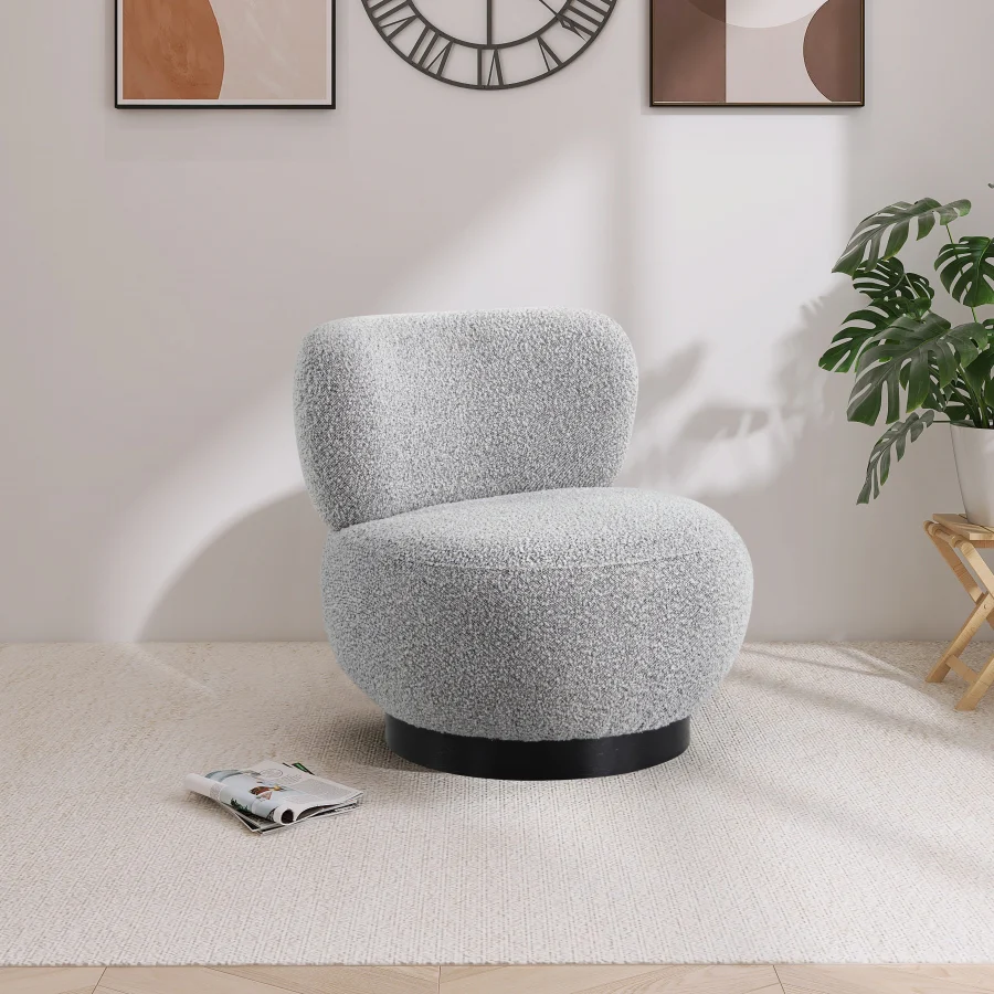 Calais Boucle Fabric Upholstered Accent Chair - Image 10
