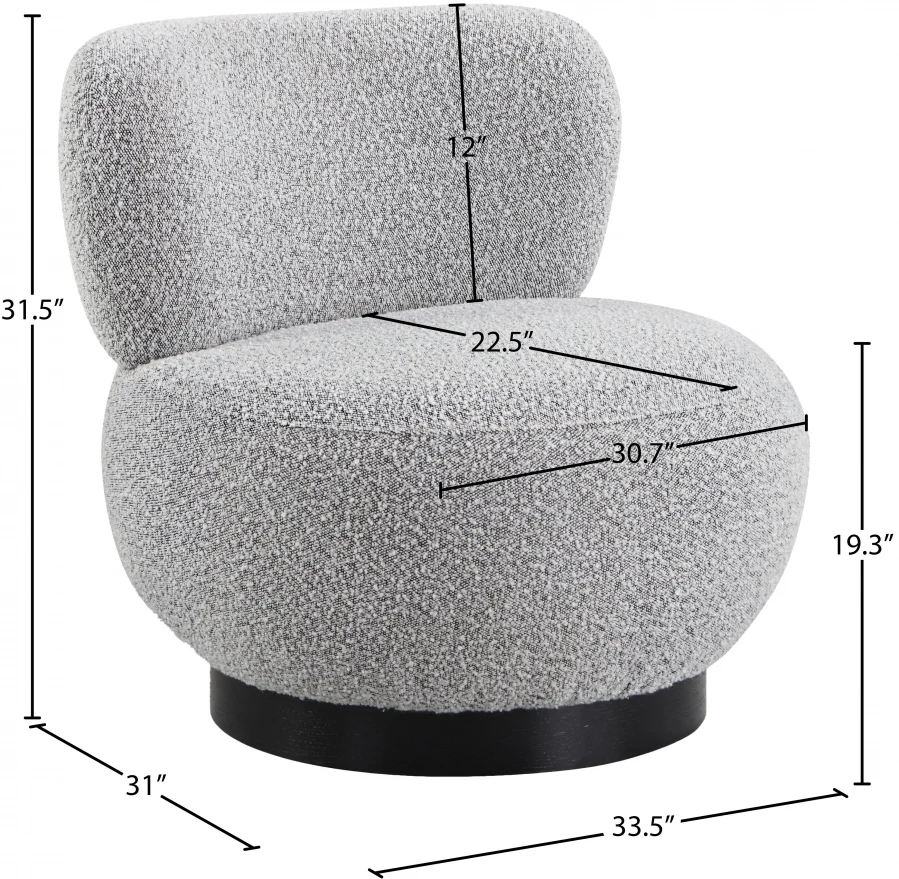 Calais Boucle Fabric Upholstered Accent Chair - Image 15