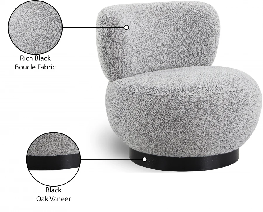 Calais Boucle Fabric Upholstered Accent Chair - Image 17