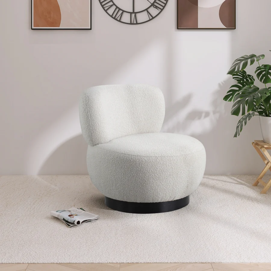 Calais Boucle Fabric Upholstered Accent Chair - Image 18