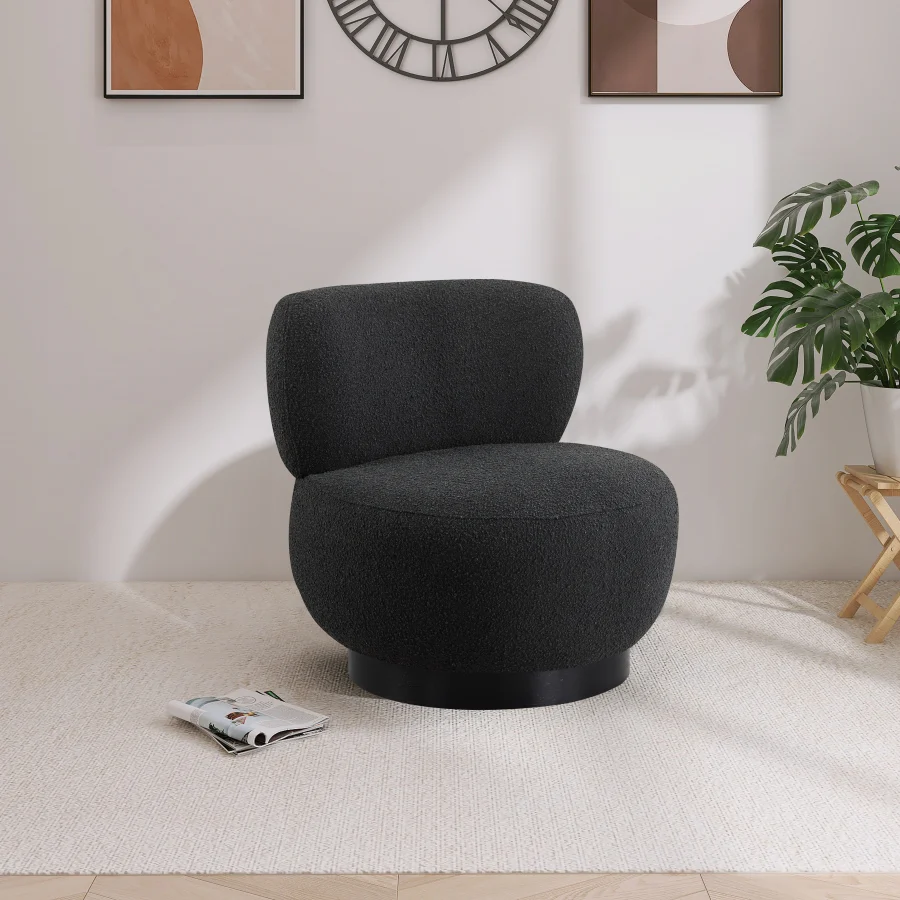 Calais Boucle Fabric Upholstered Accent Chair - Image 2