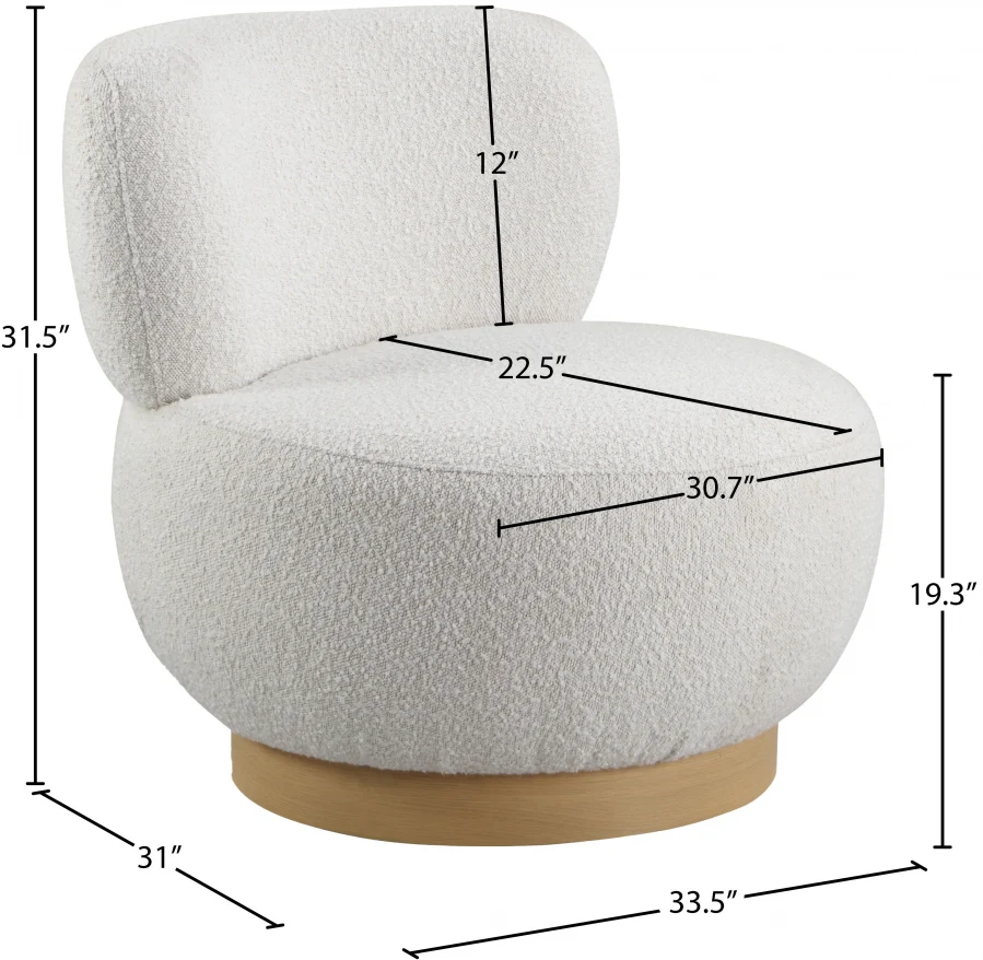Calais Boucle Fabric Upholstered Accent Chair - Image 14