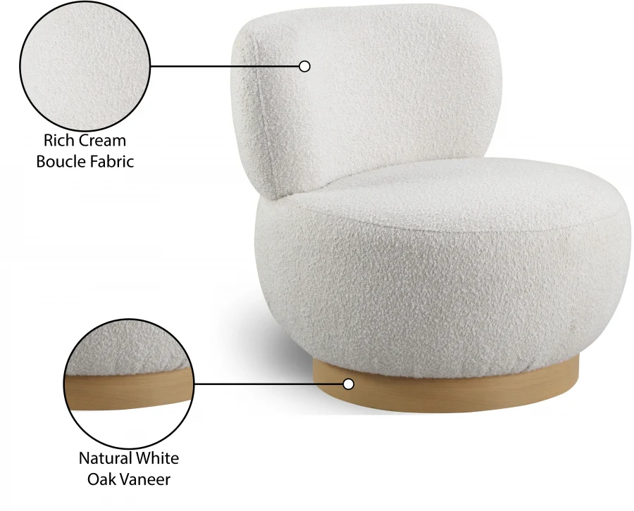 Calais Boucle Fabric Upholstered Accent Chair - Image 15