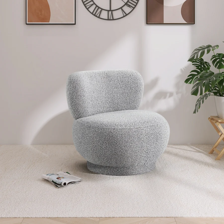 Calais Boucle Fabric Upholstered Accent Chair - Image 10