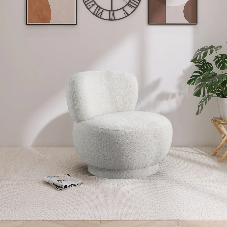 Calais Boucle Fabric Upholstered Accent Chair - Image 18