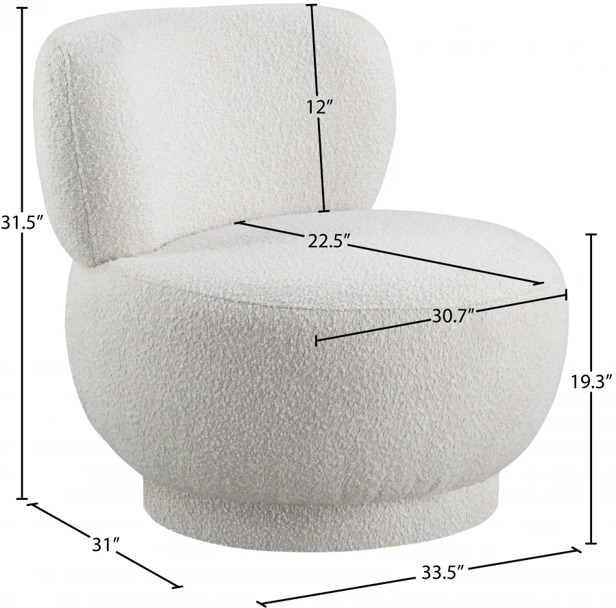 Calais Boucle Fabric Upholstered Accent Chair - Image 23