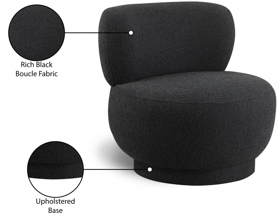 Calais Boucle Fabric Upholstered Accent Chair - Image 8