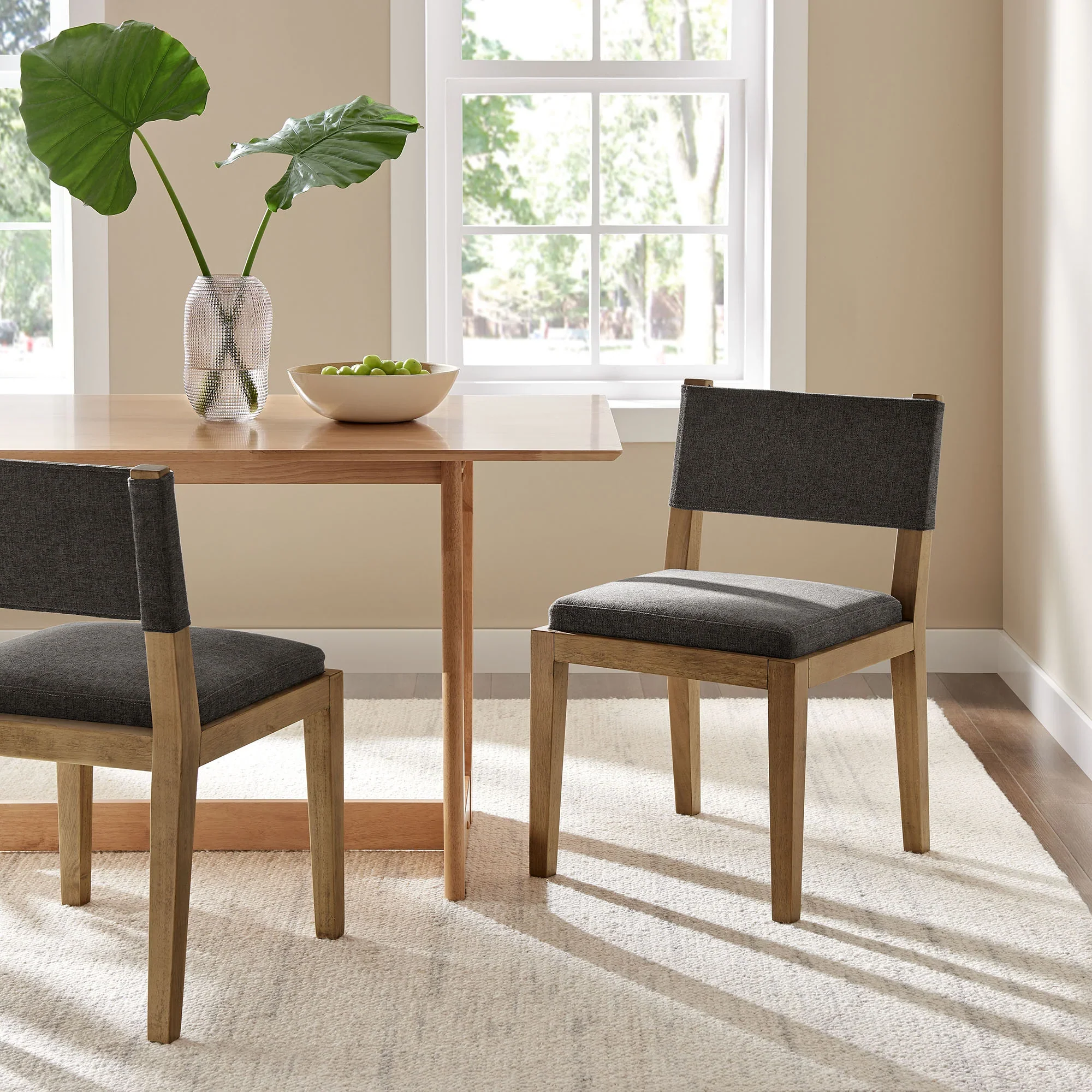 Calder Fabric Upholstered Wood Armless Dining Chair - Image 11