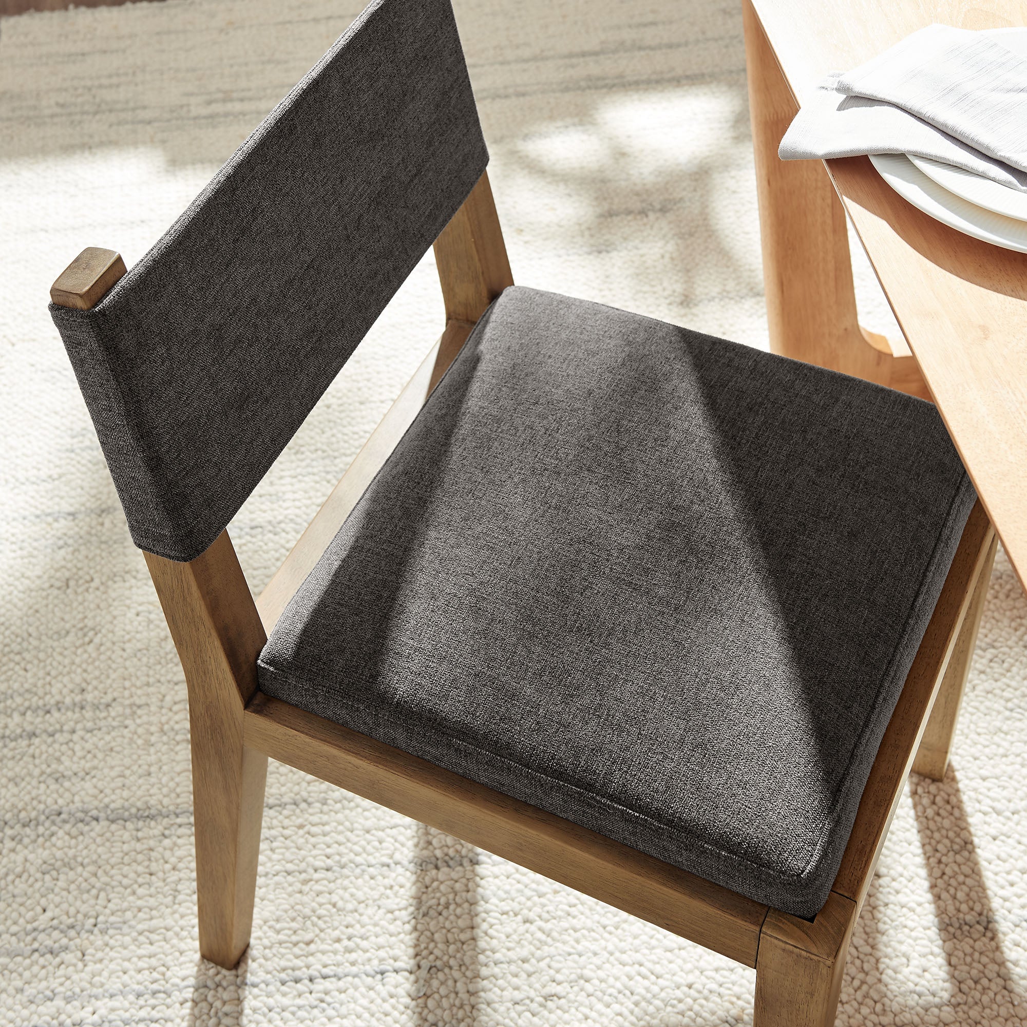 Calder Fabric Upholstered Wood Armless Dining Chair - Image 12