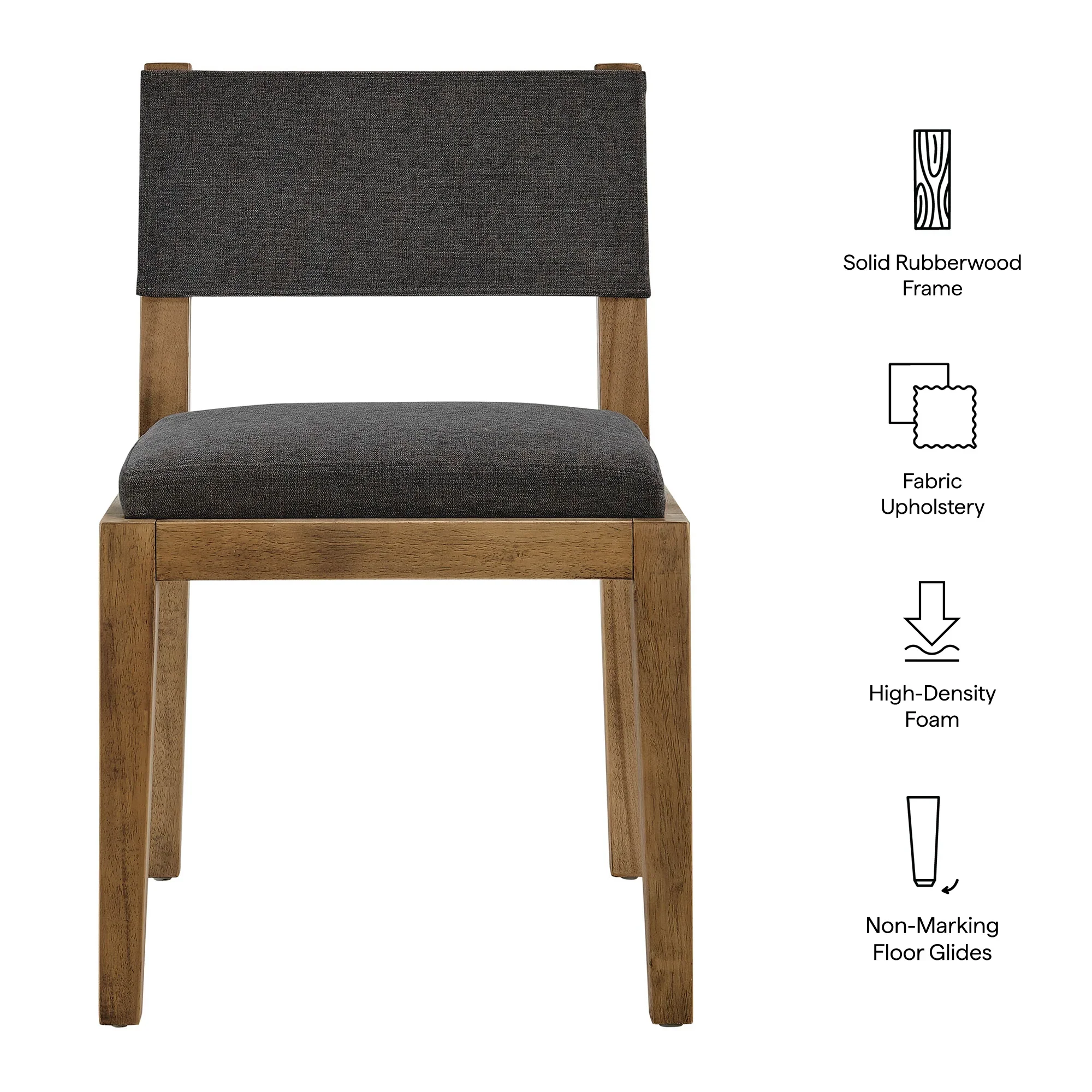 Calder Fabric Upholstered Wood Armless Dining Chair - Image 17