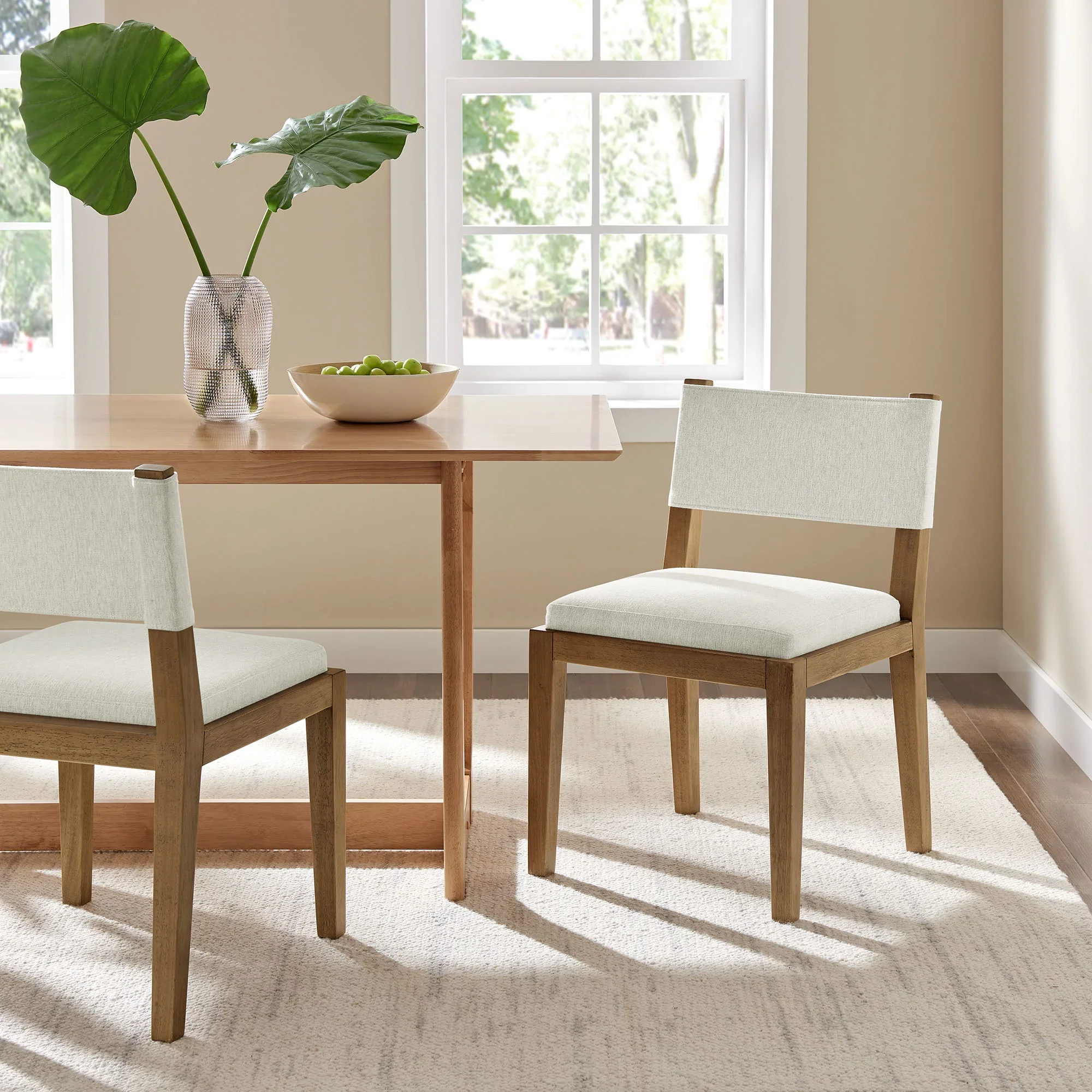 Calder Fabric Upholstered Wood Armless Dining Chair - Image 2