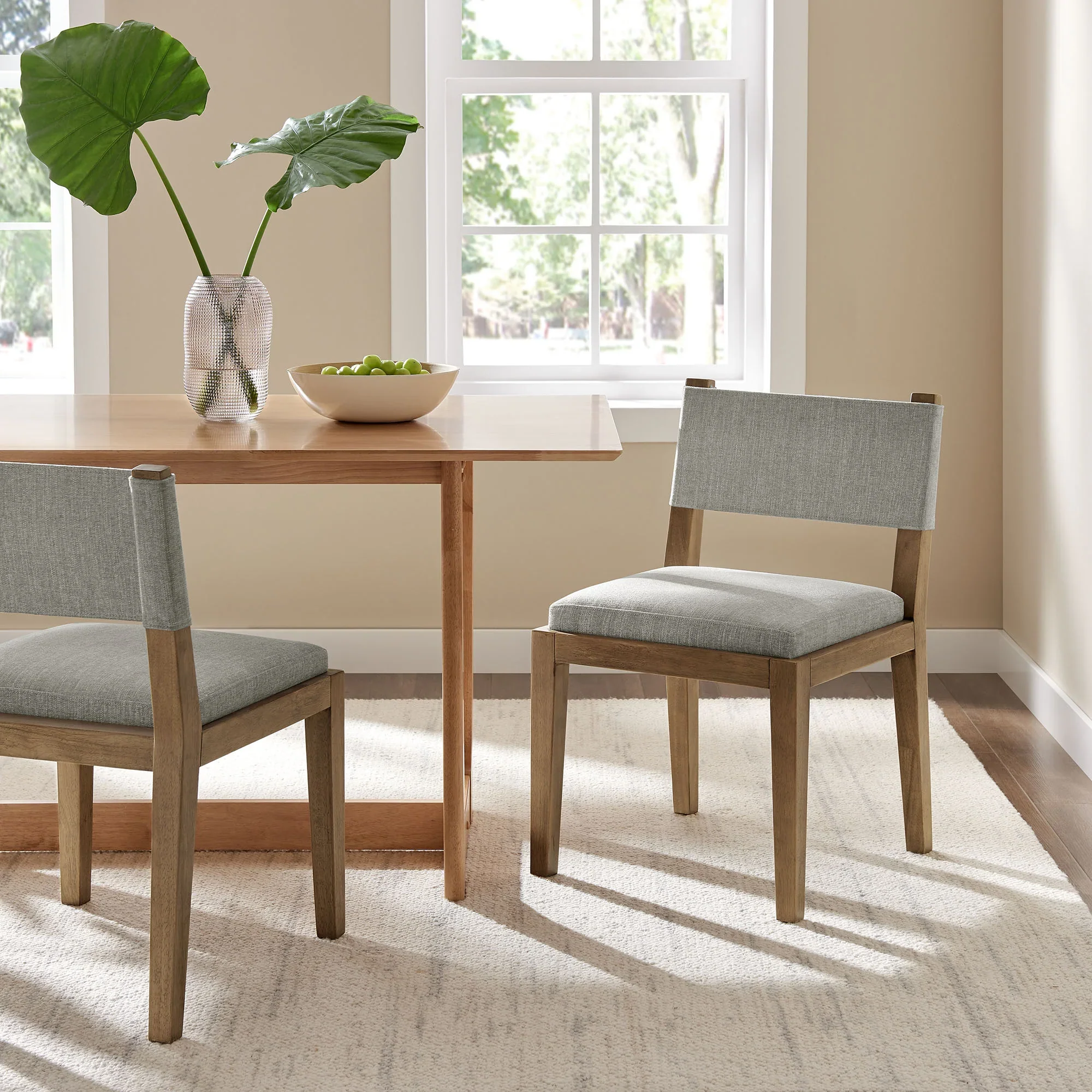 Calder Fabric Upholstered Wood Armless Dining Chair - Image 20