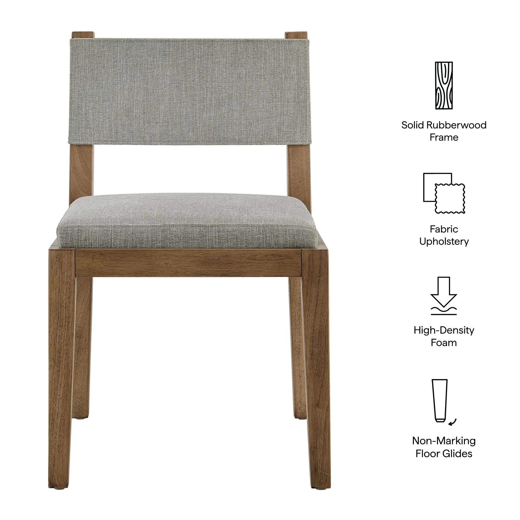 Calder Fabric Upholstered Wood Armless Dining Chair - Image 26