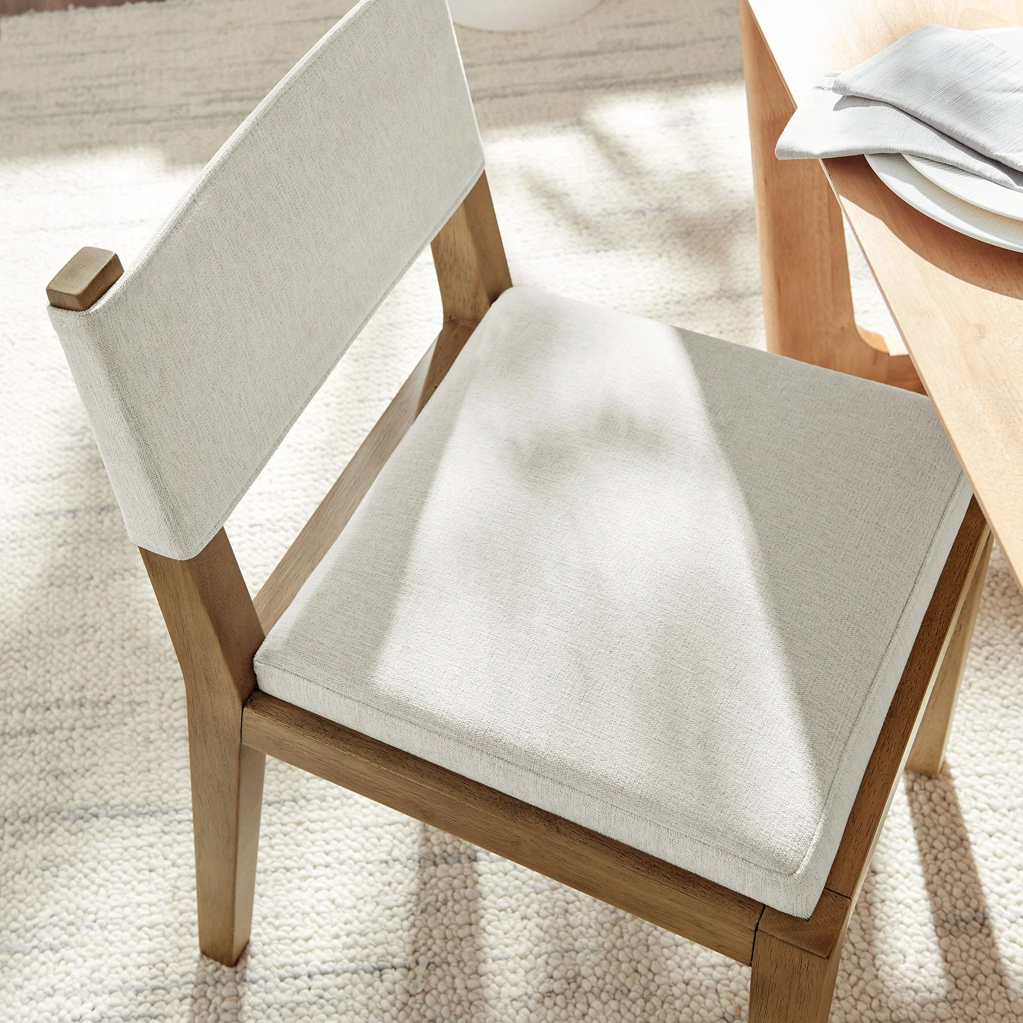 Calder Fabric Upholstered Wood Armless Dining Chair - Image 3