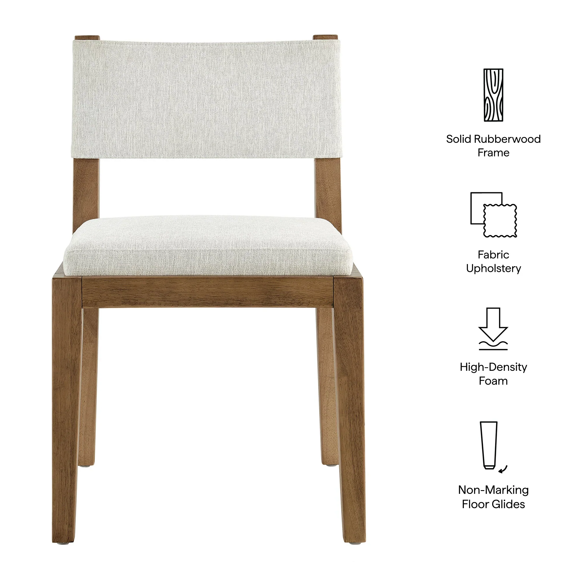 Calder Fabric Upholstered Wood Armless Dining Chair - Image 8