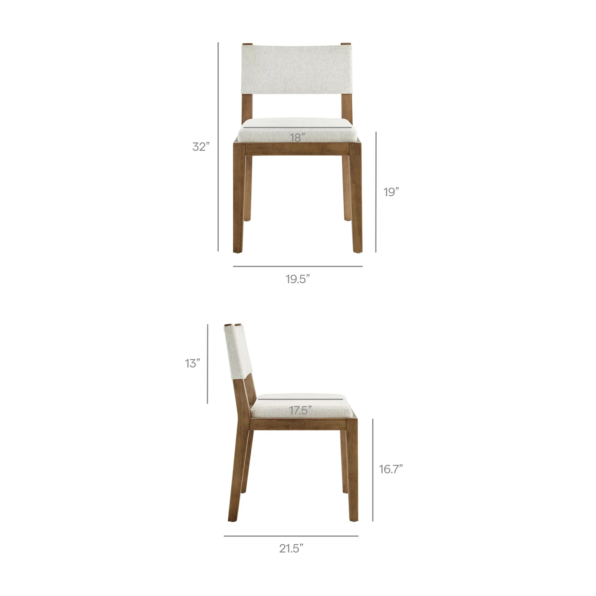Calder Fabric Upholstered Wood Armless Dining Chair - Image 9