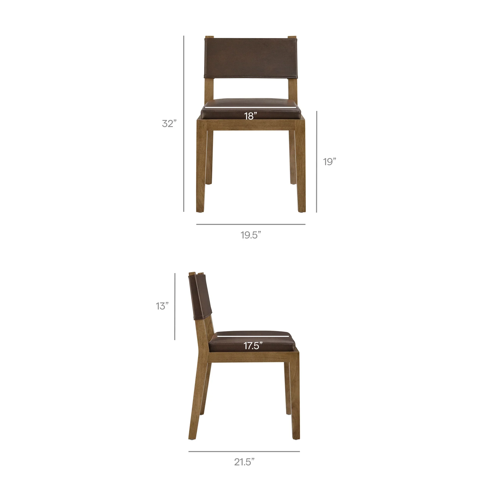 Calder Vegan Leather Dining Side Chair - Image 18