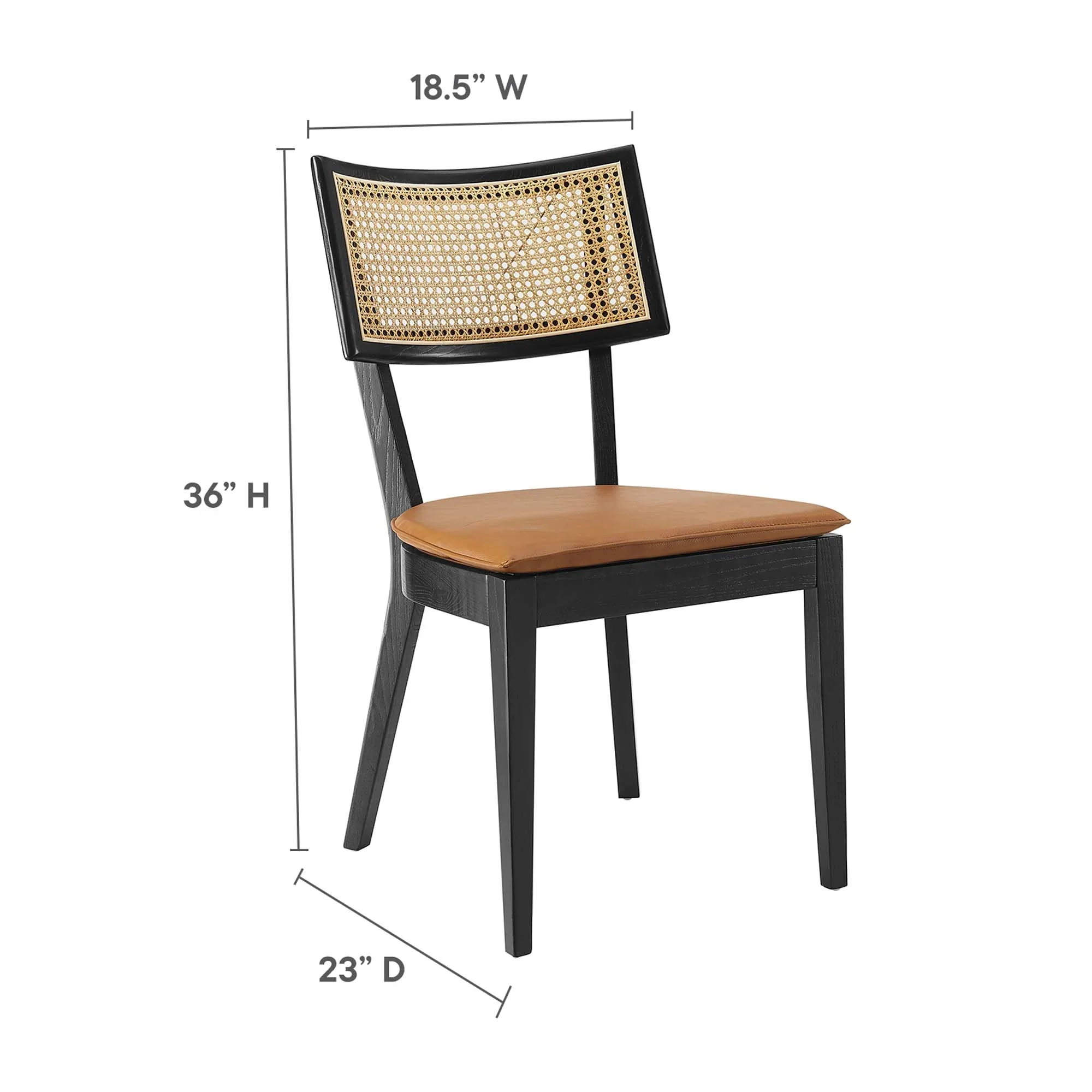 Caledonia Vegan Leather Upholstered Wood Dining Chairs Set of 2 - Image 10