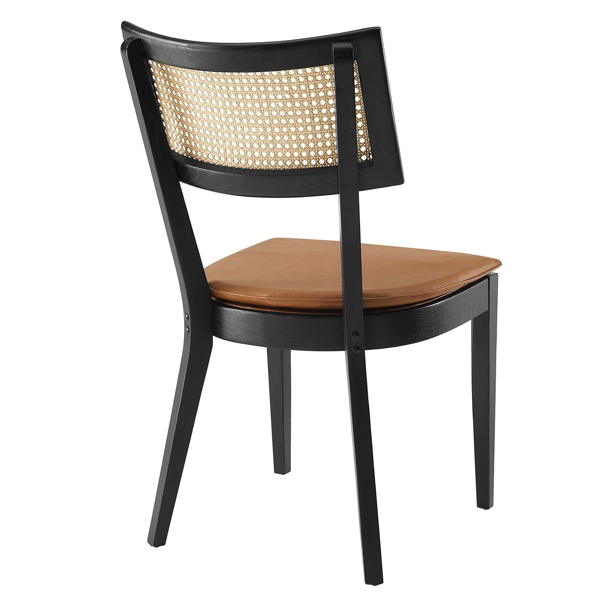Caledonia Vegan Leather Upholstered Wood Dining Chairs Set of 2 - Image 6