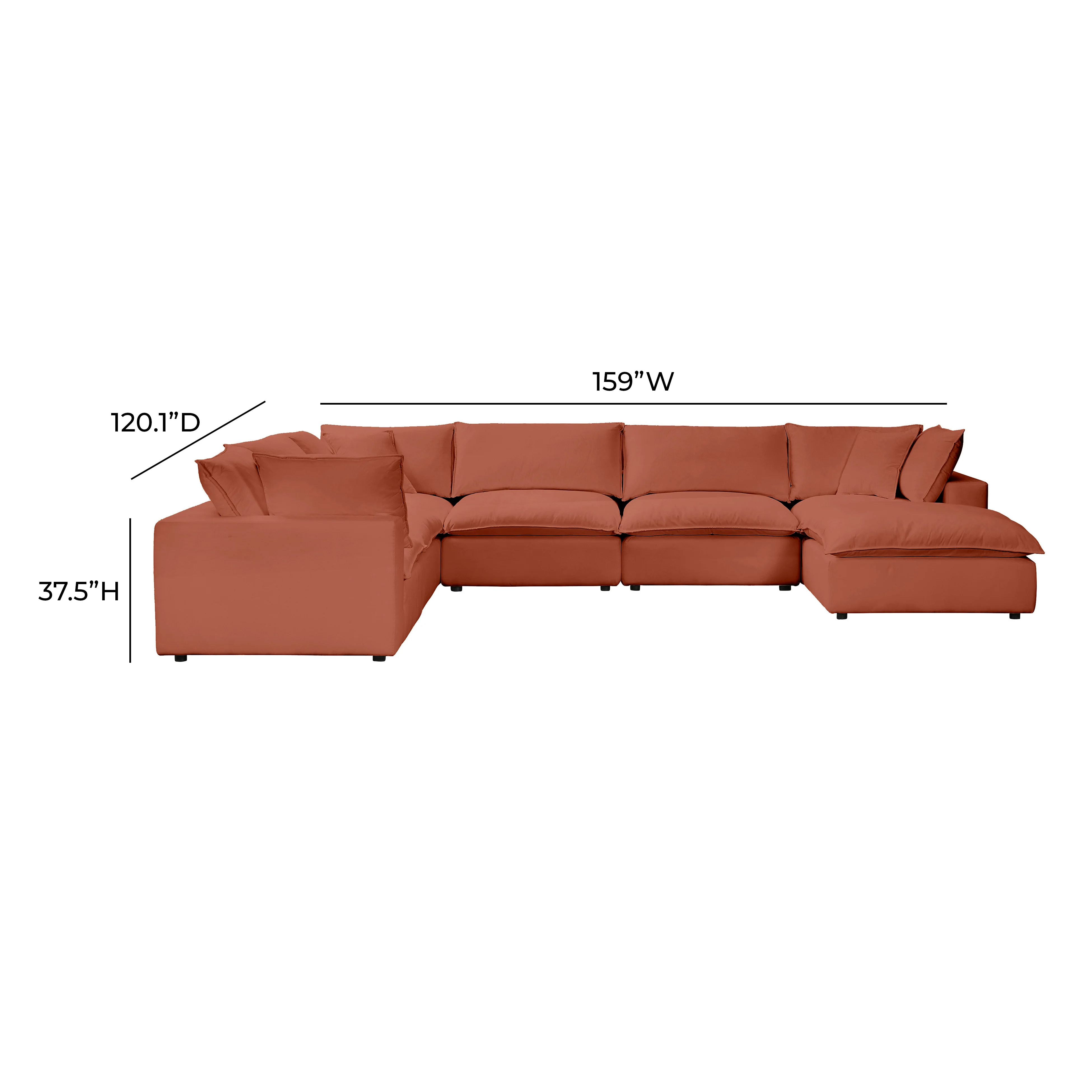 Cali 7-Piece Performance Fabric Modular Large Chaise Sectional - Image 30