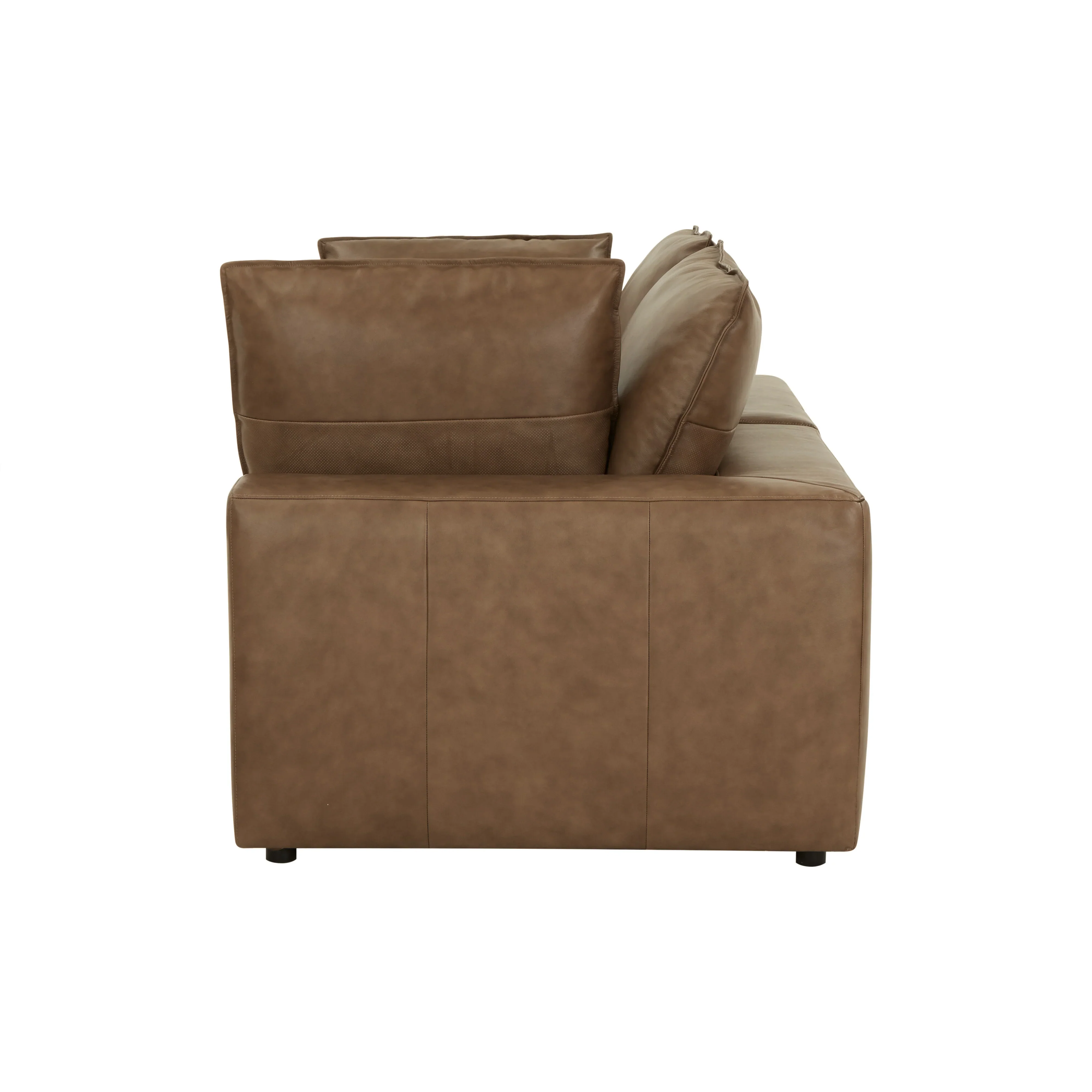 Cali 80" Brown Leather Modular Loveseat - Image 4