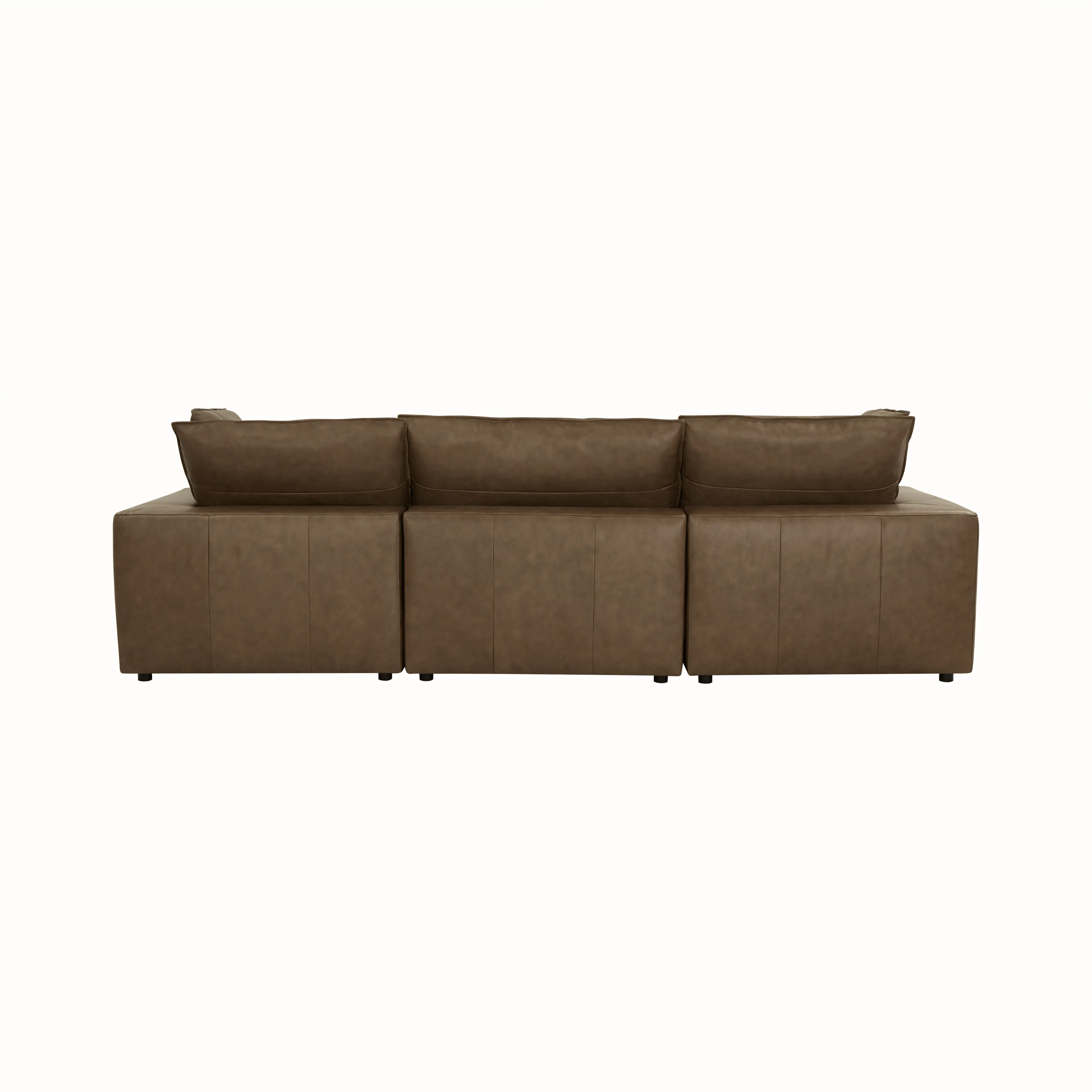Cali 120" Brown Leather Modular Sofa - Image 5