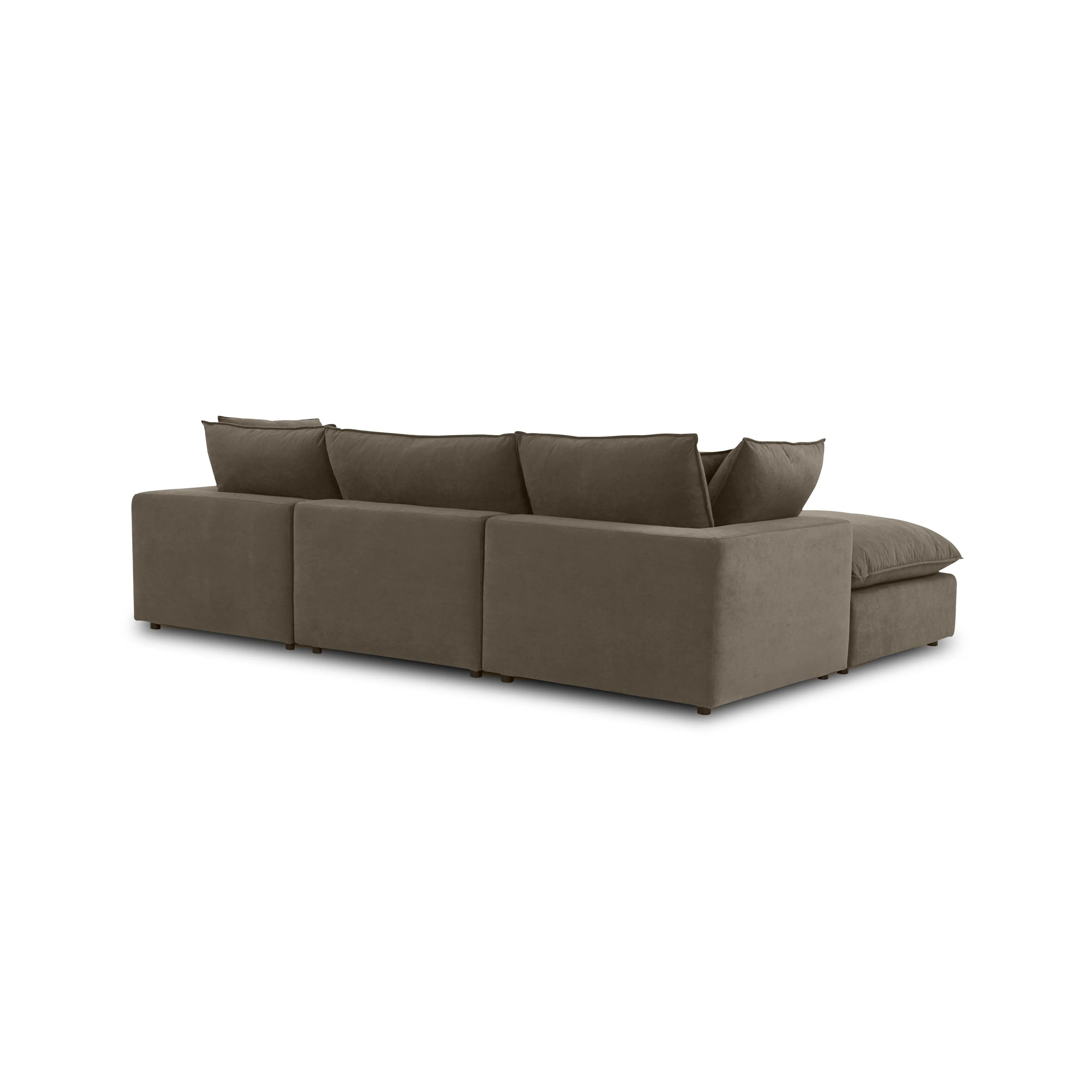 Cali 4-Piece Chocolate Brown Performance Velvet Sectional - Image 5