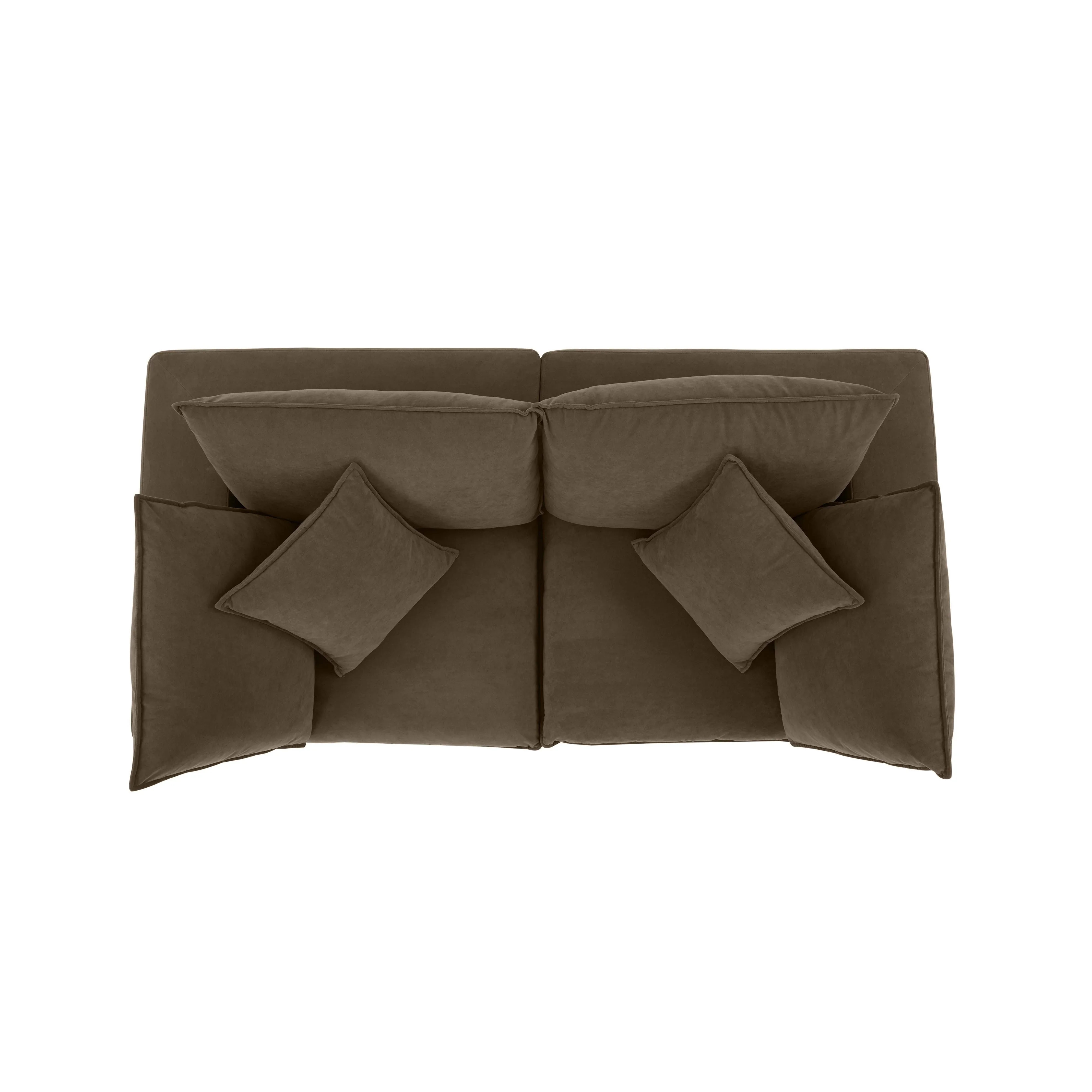 Cali 80" Chocolate Brown Performance Velvet Loveseat - Image 6