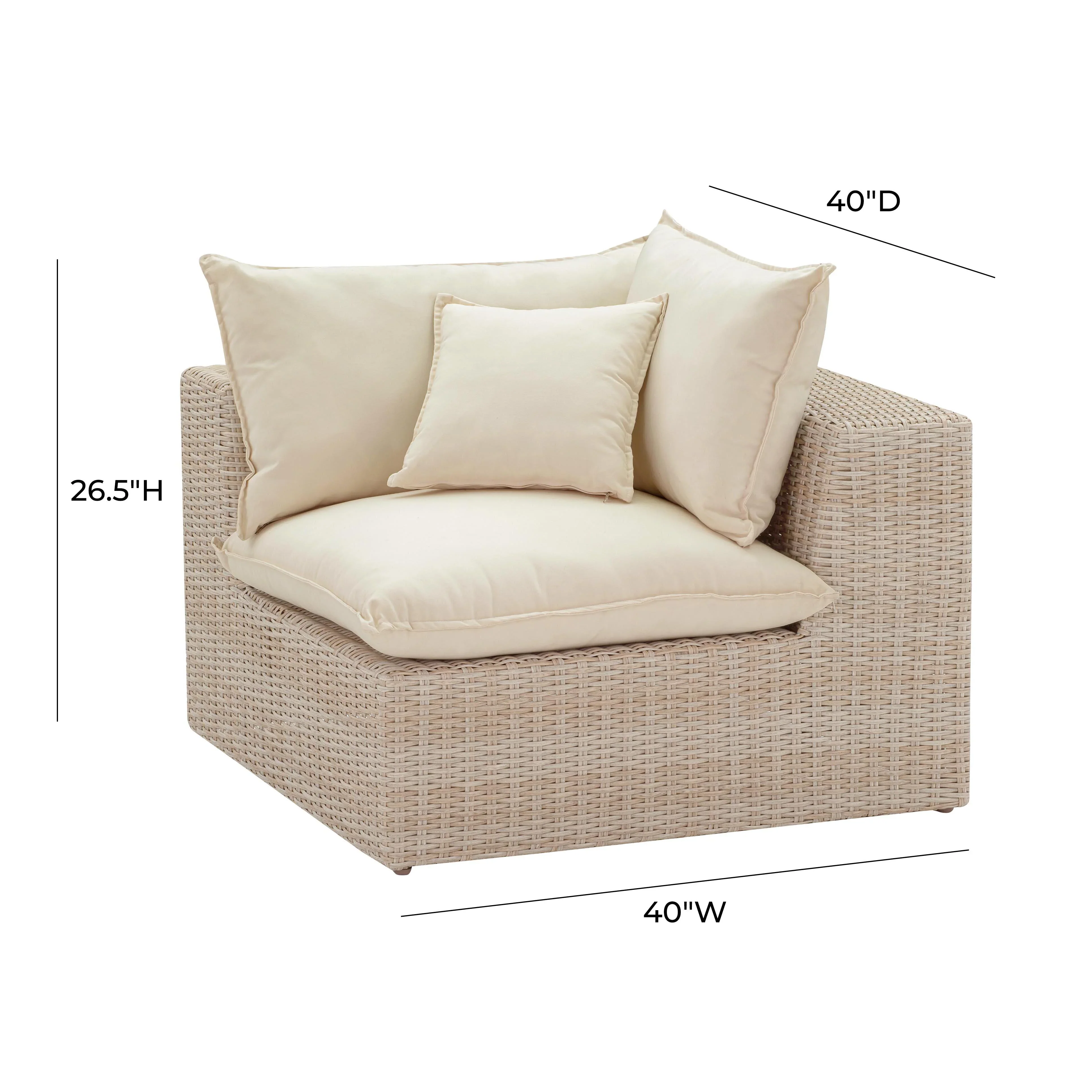 Cali Natural Wicker Outdoor Corner Chair - Image 9