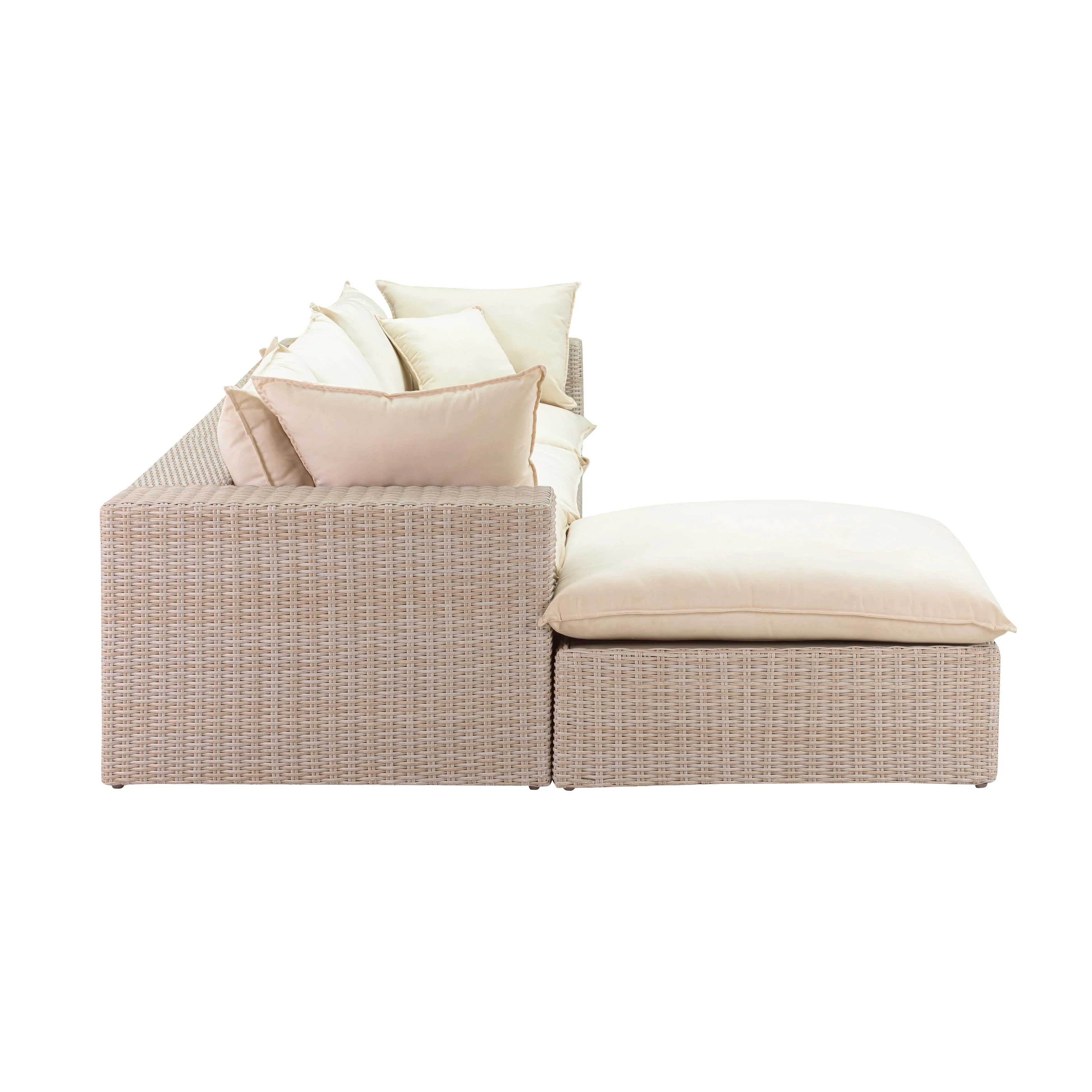 Cali 4-Piece Natural Wicker Outdoor Modular Sectional - Image 4