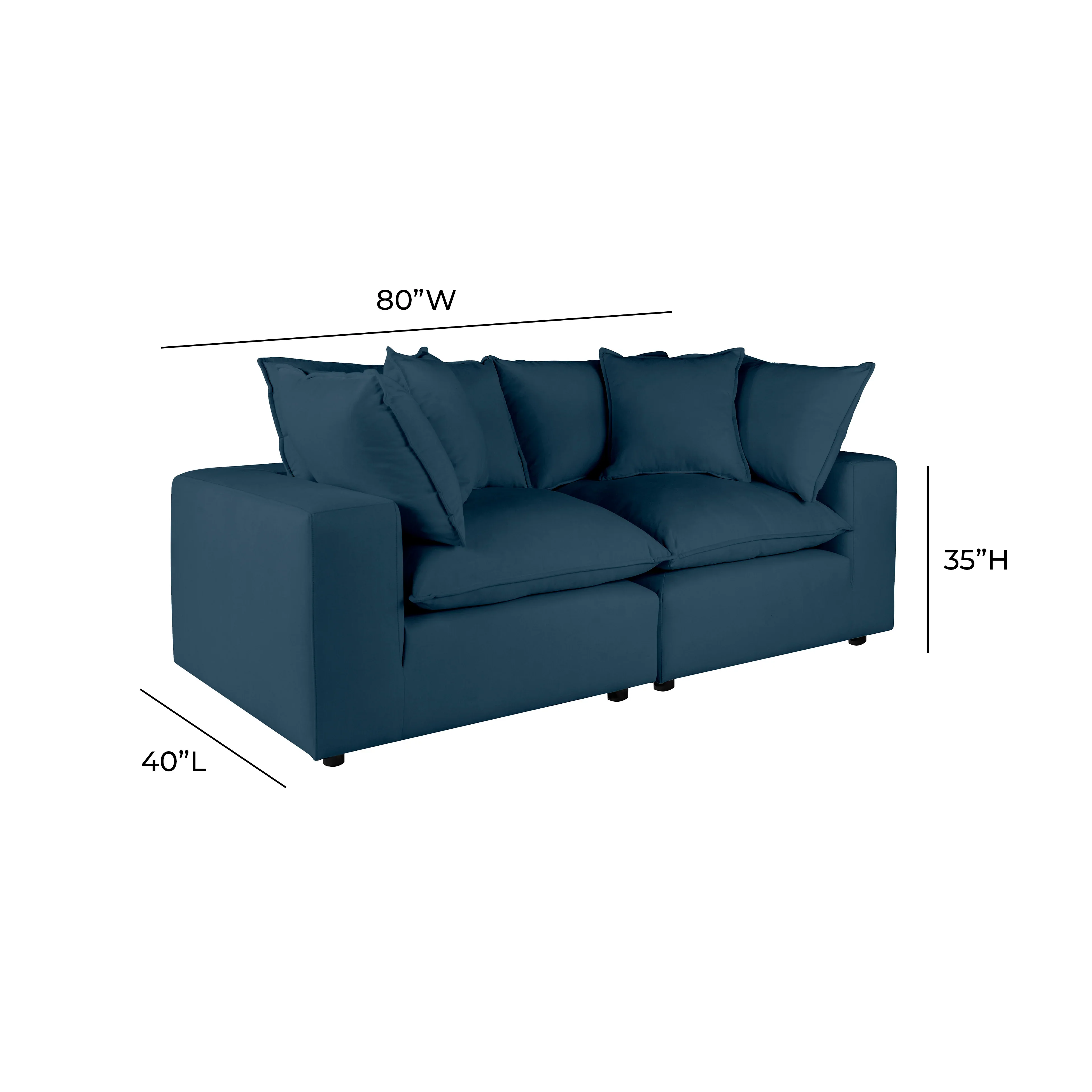 Cali 80" Performance Fabric Modular Loveseat - Image 14