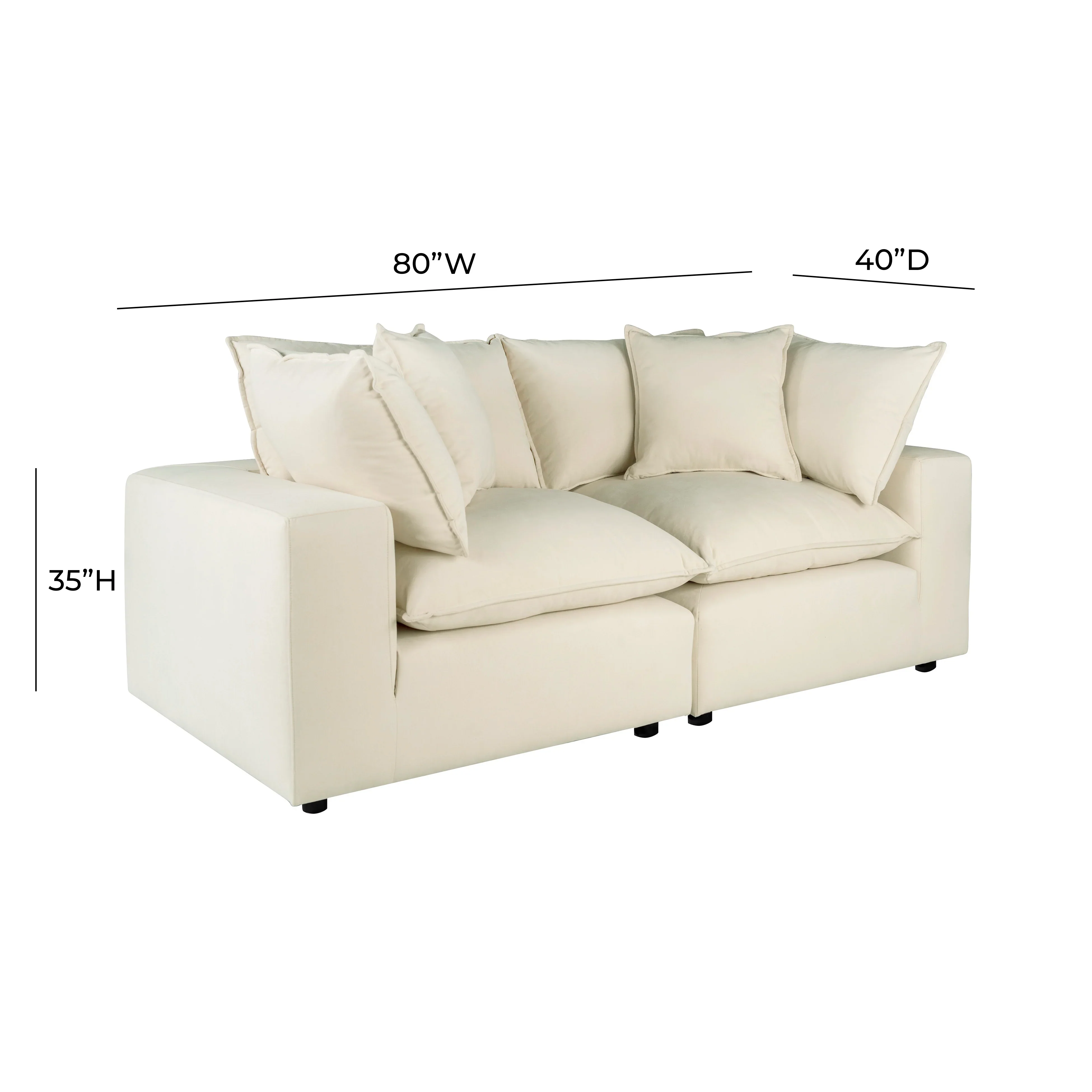 Cali 80" Performance Fabric Modular Loveseat - Image 21