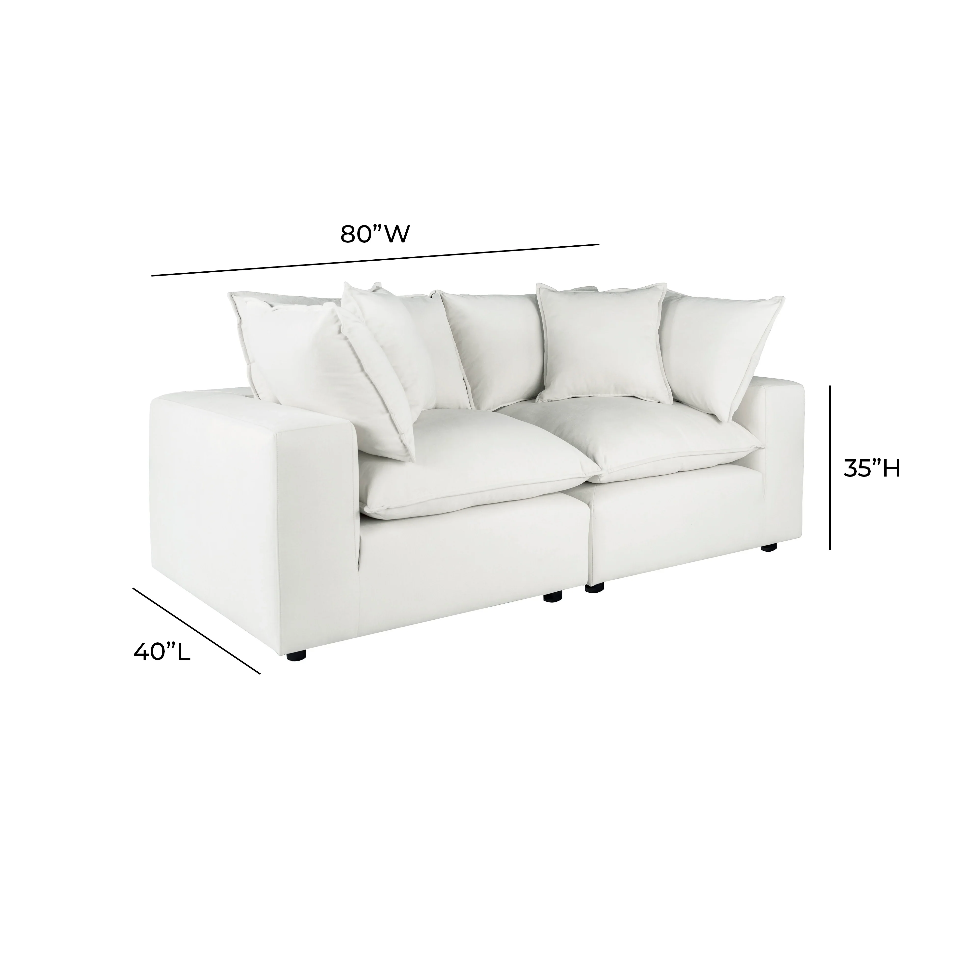 Cali 80" Performance Fabric Modular Loveseat - Image 28