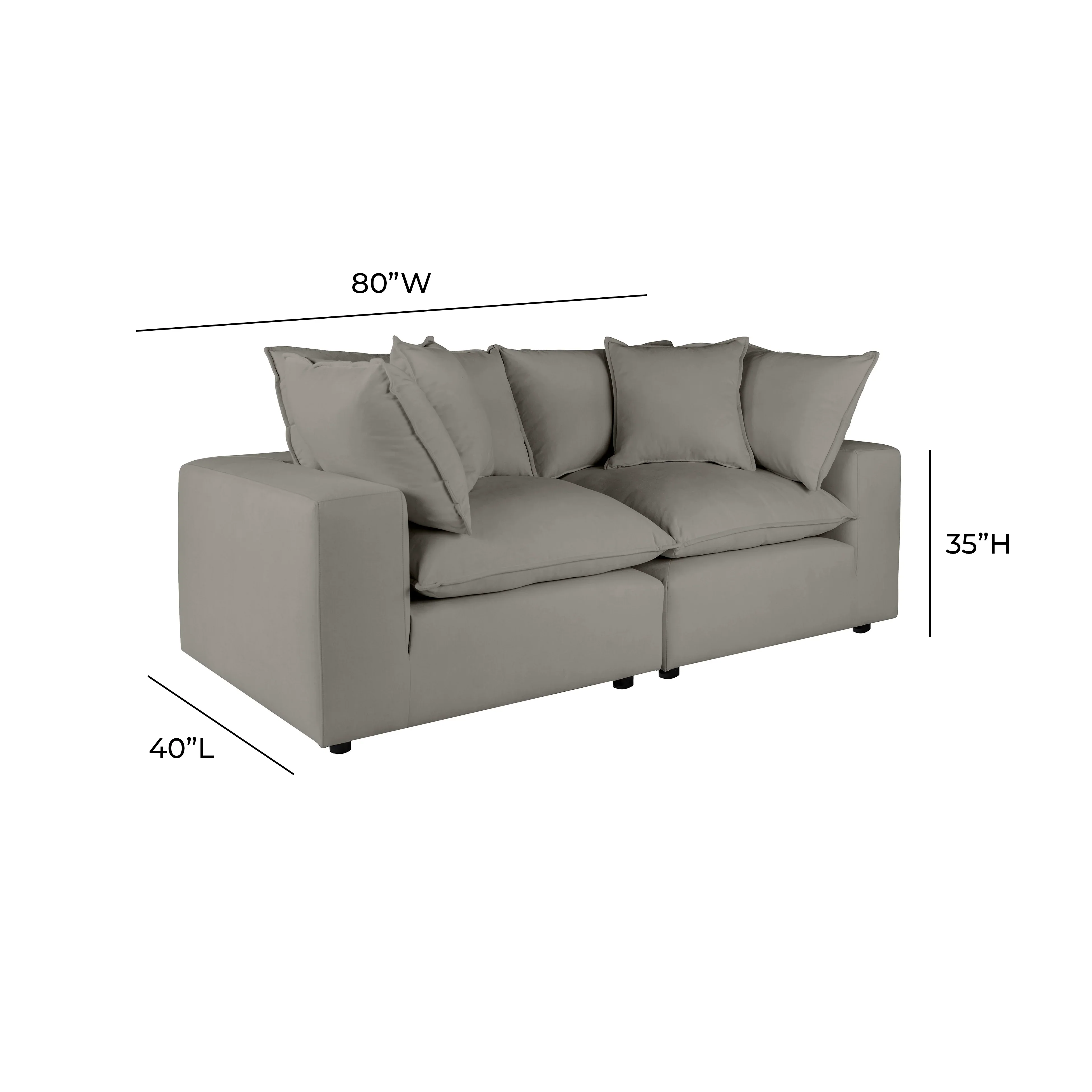Cali 80" Performance Fabric Modular Loveseat - Image 35