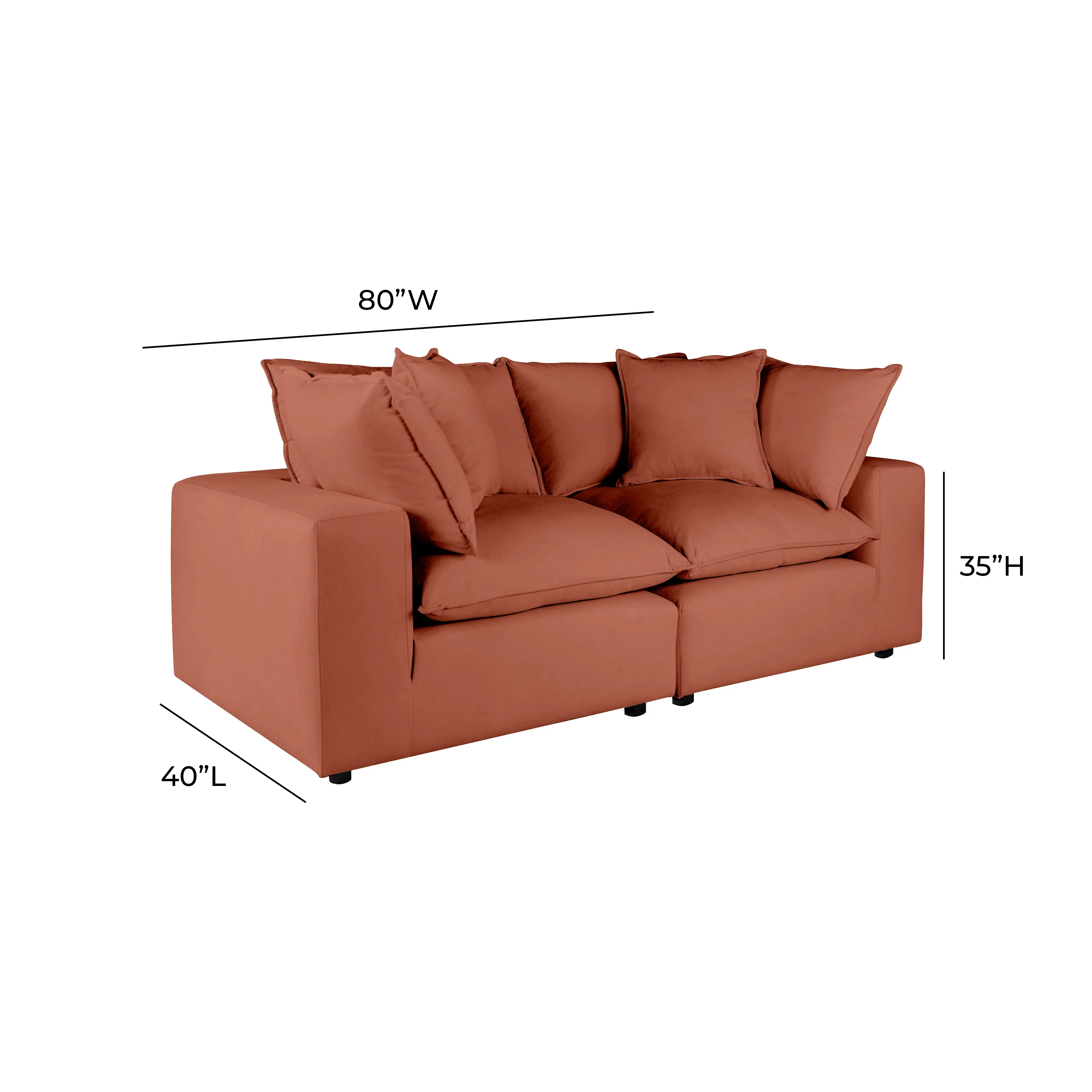 Cali 80" Performance Fabric Modular Loveseat - Image 7