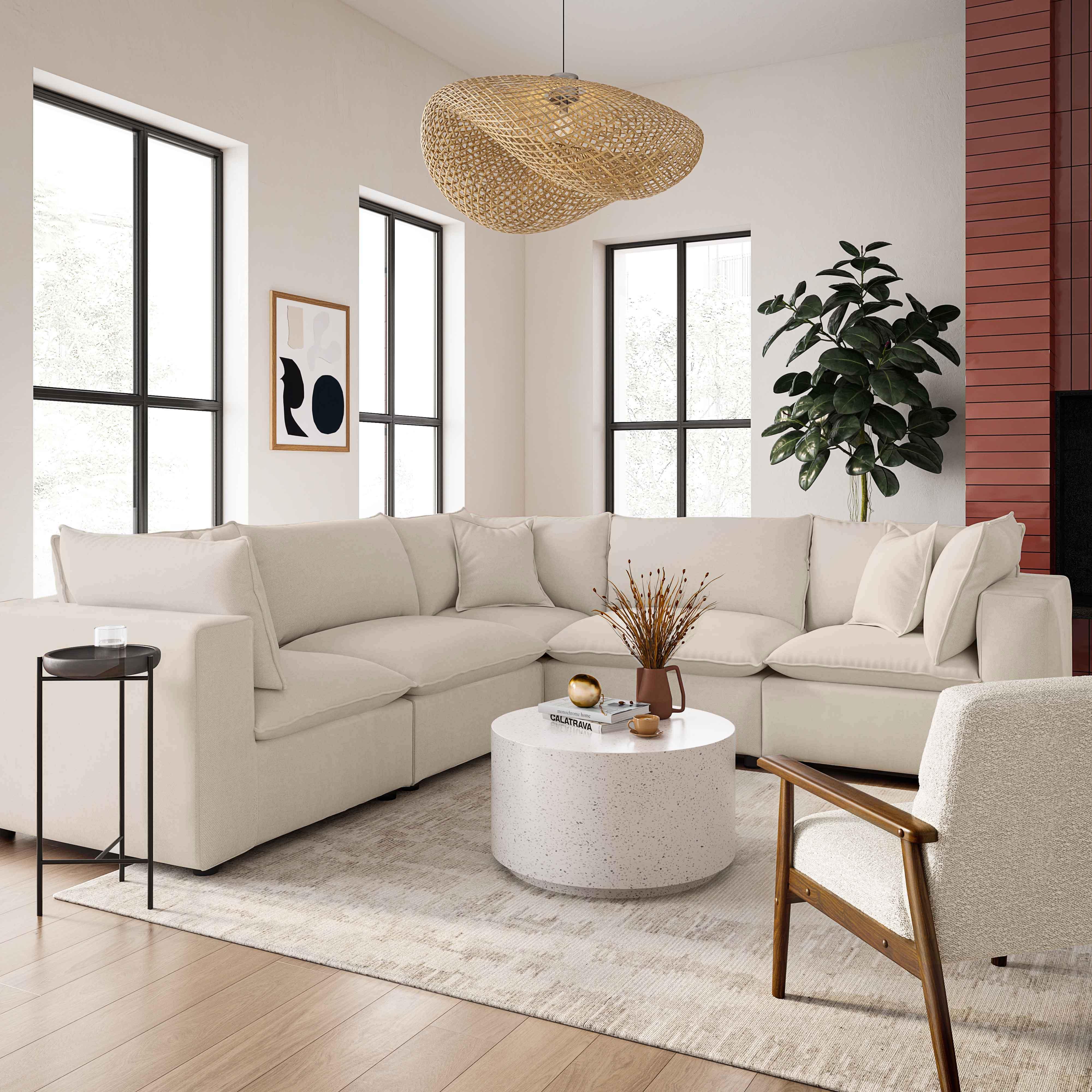 Cali 5-Piece Performance Fabric Modular L-Sectional - Image 14