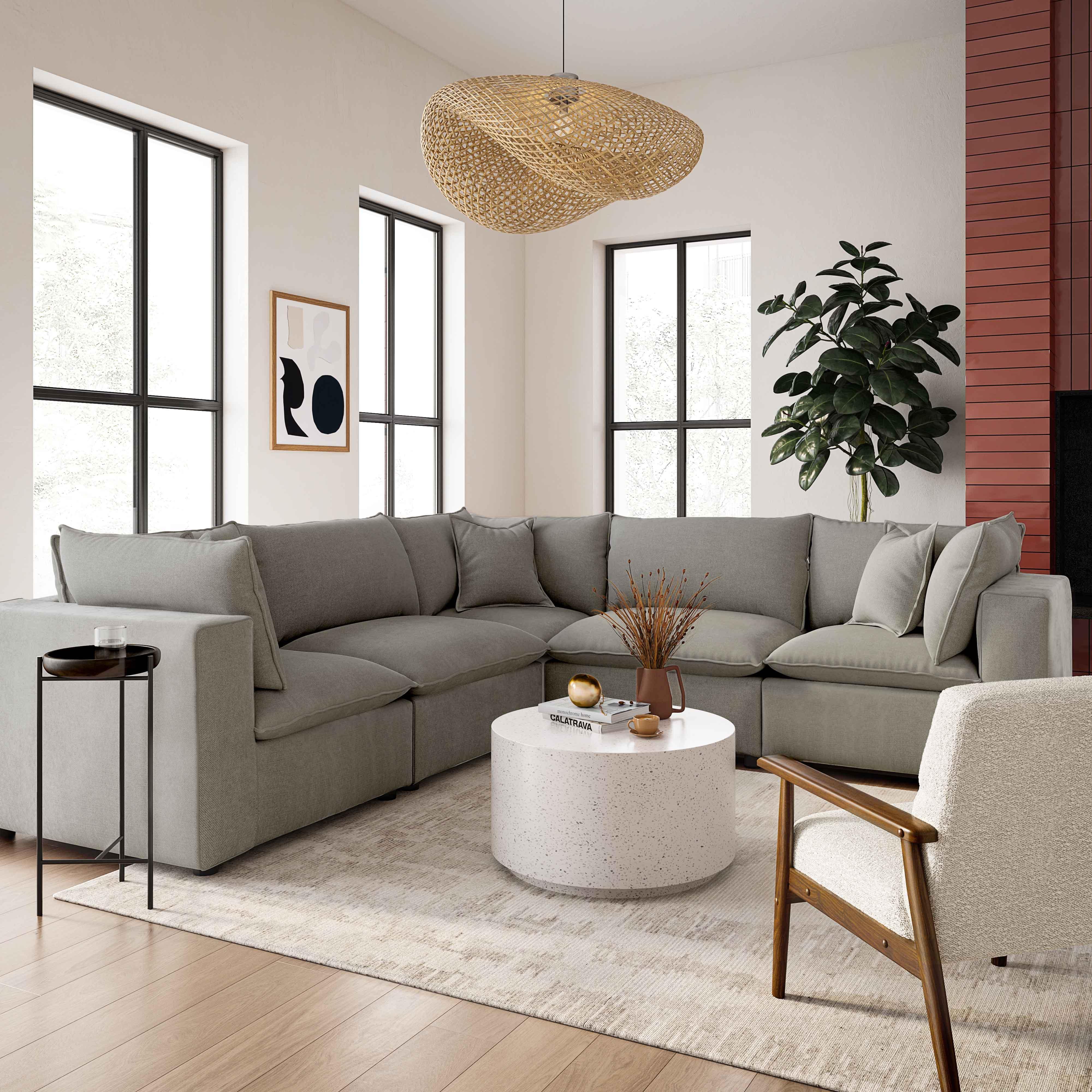 Cali 5-Piece Performance Fabric Modular L-Sectional - Image 2